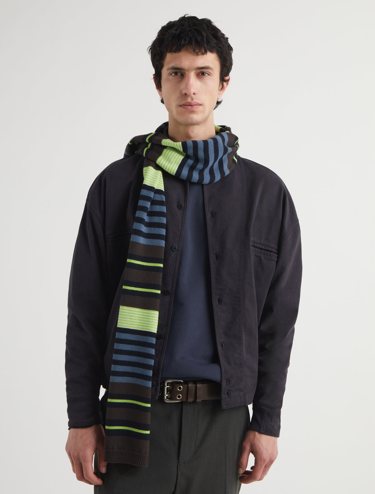 Quini striped scarf pw label one edge
