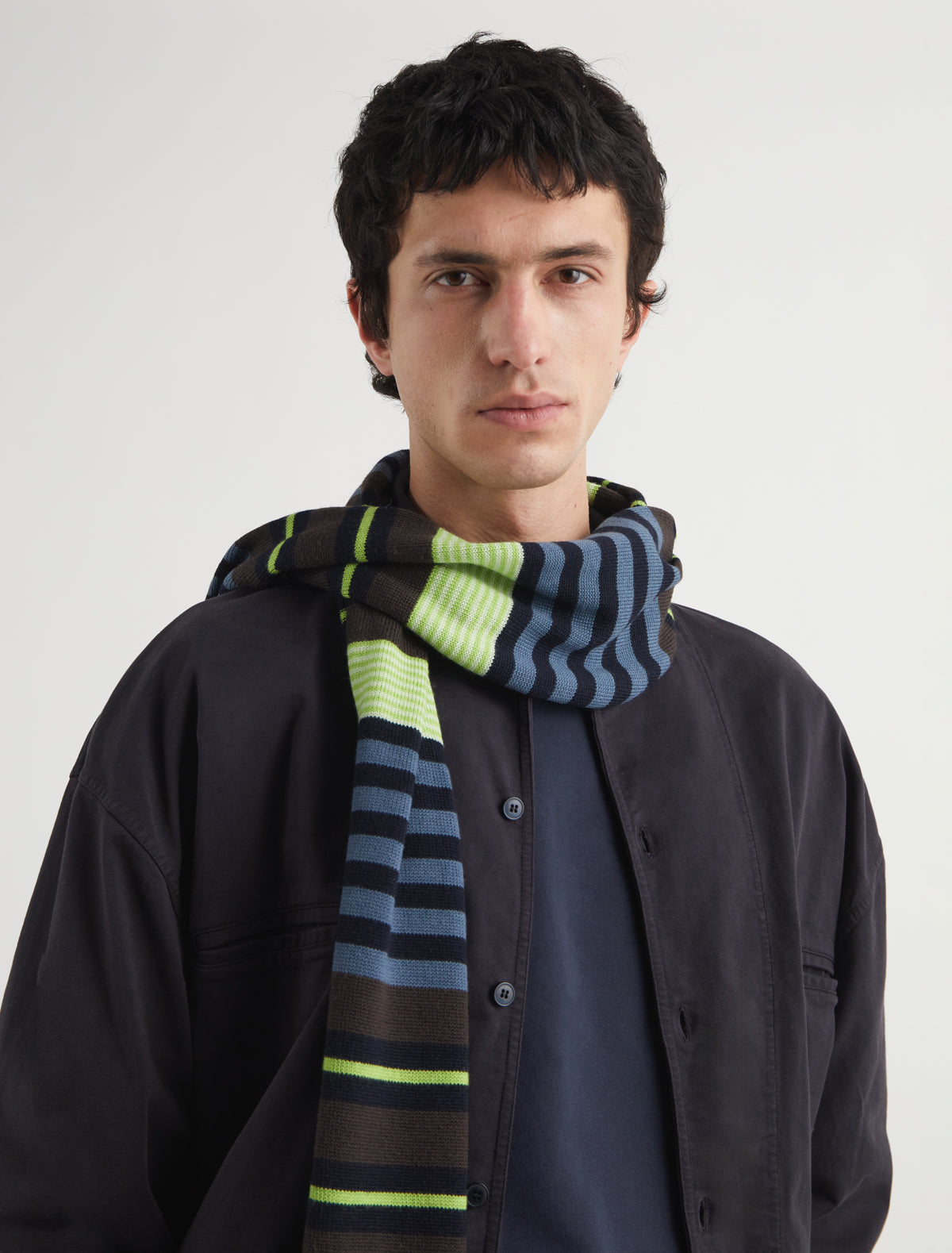 Quini striped scarf pw label one edge