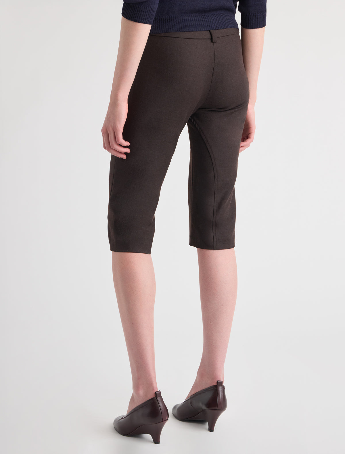 Selva capri tailored trousers belt loop style pockets wine