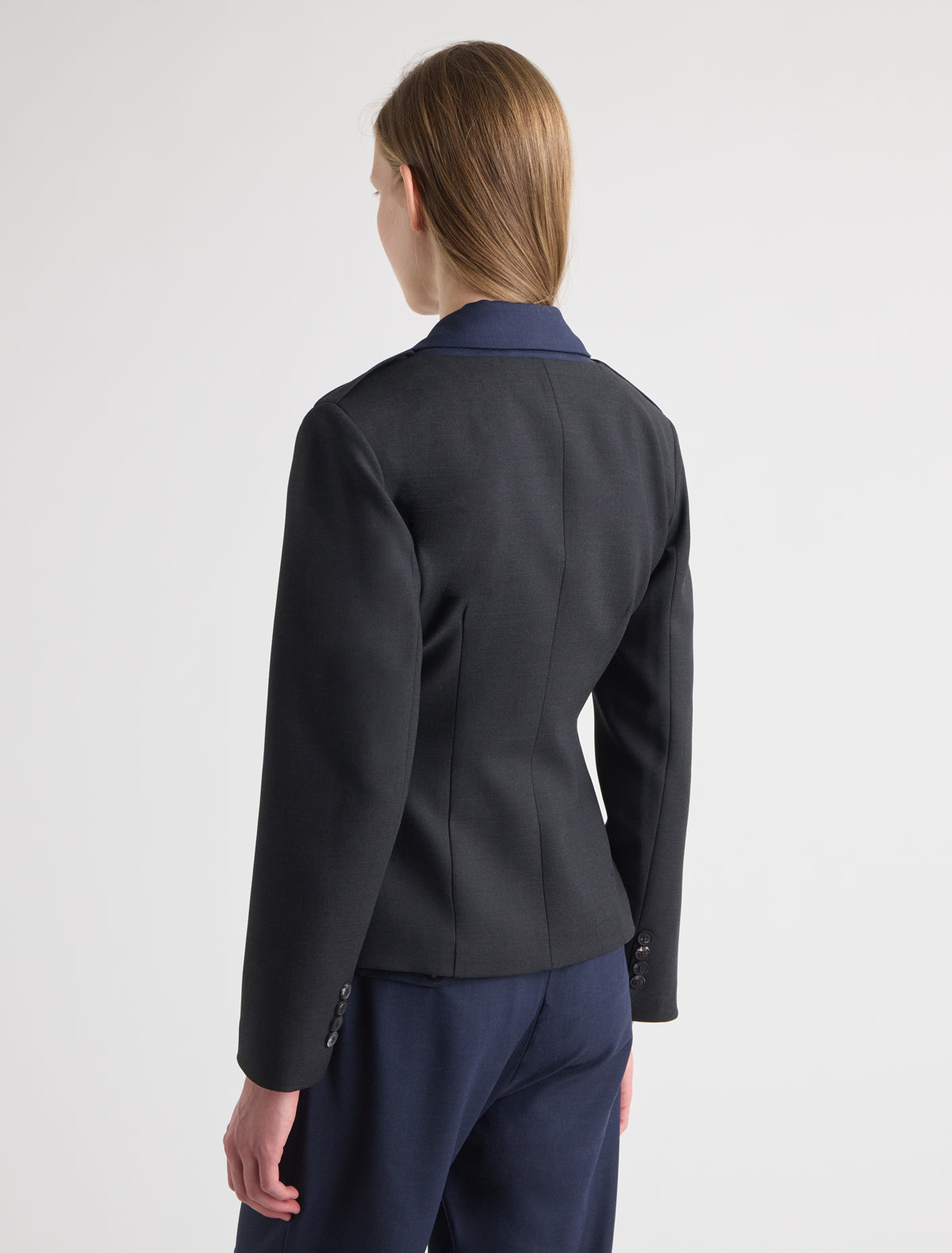 Suavin two tone blazer layered two piece effect grey