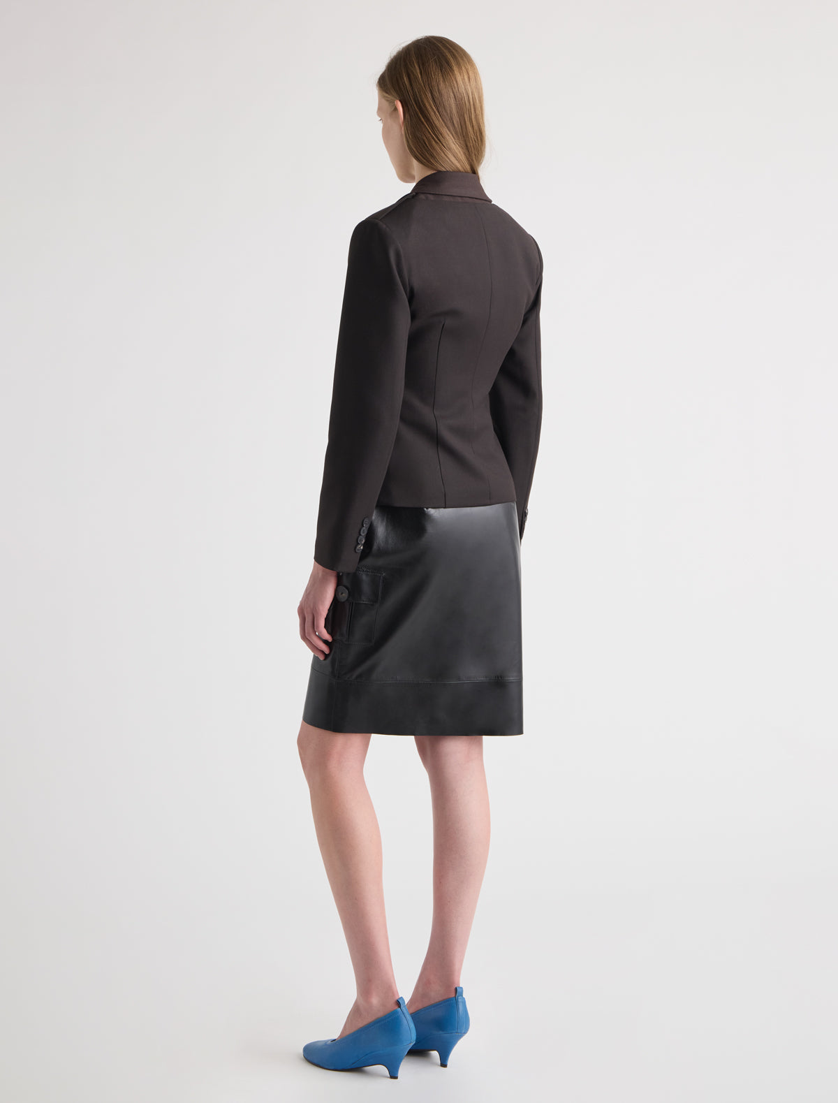 Suavin two tone blazer layered two piece effect brown