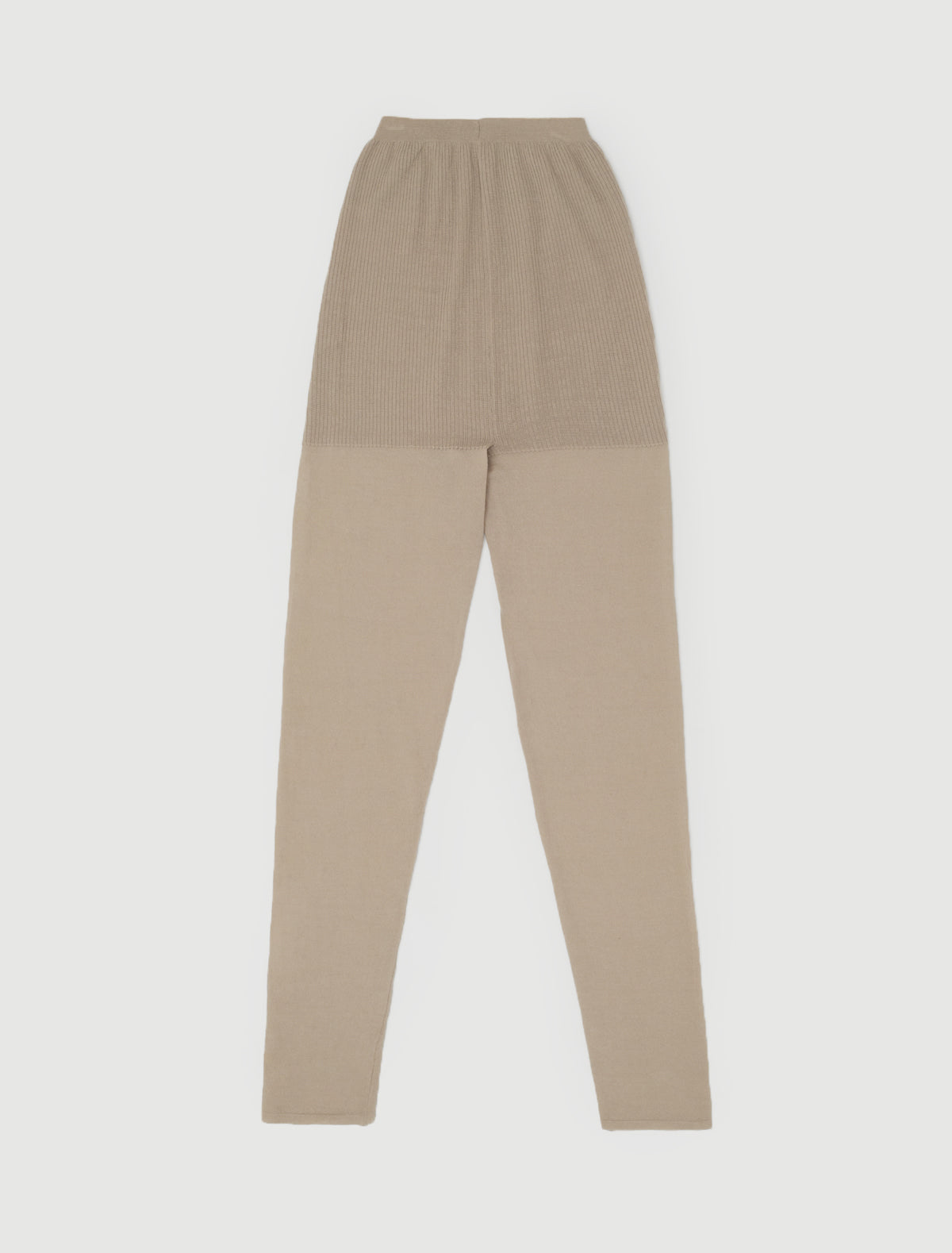 Meleta second skin feel knitted capri leggings beige