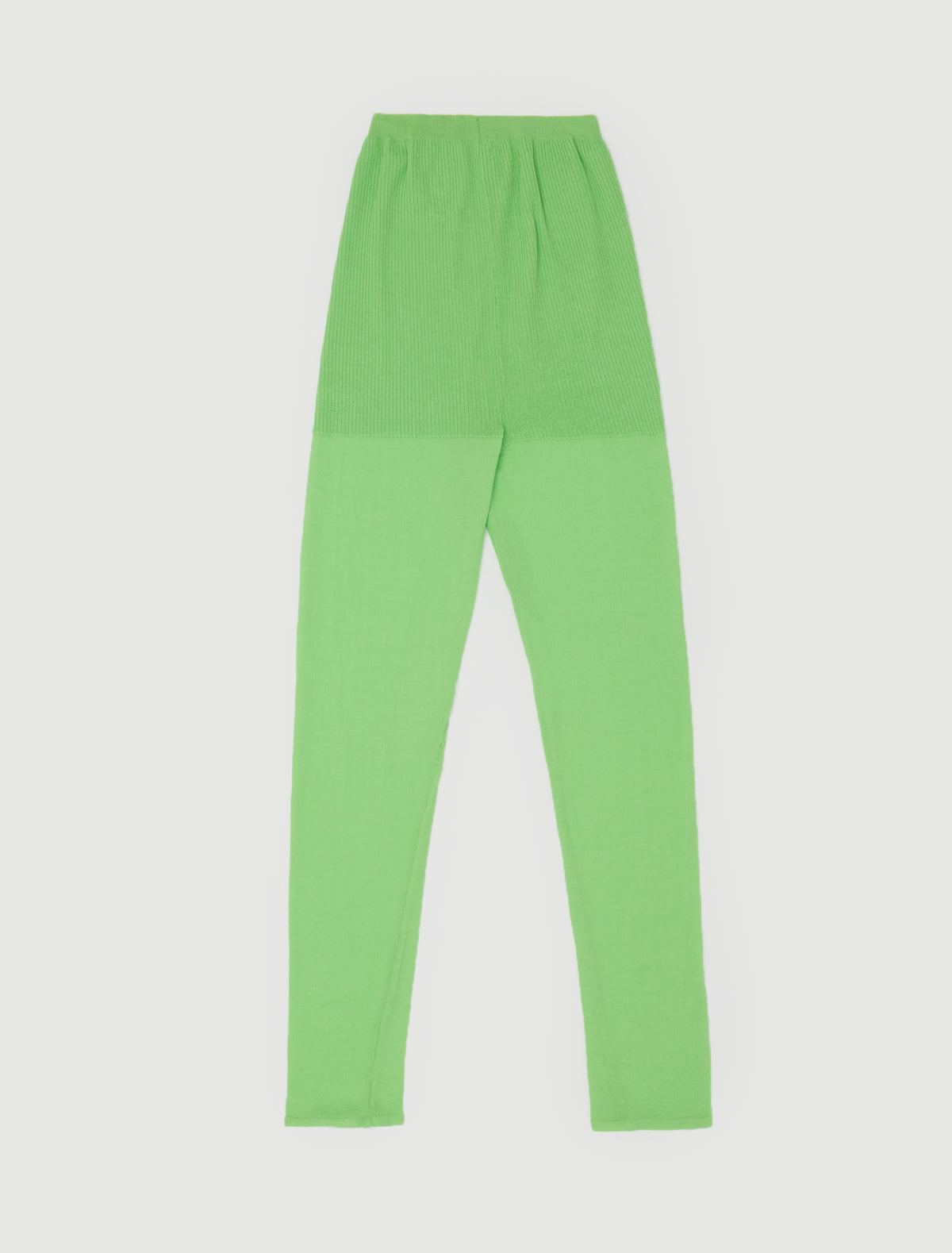 Meleta second skin feel knitted capri leggings green