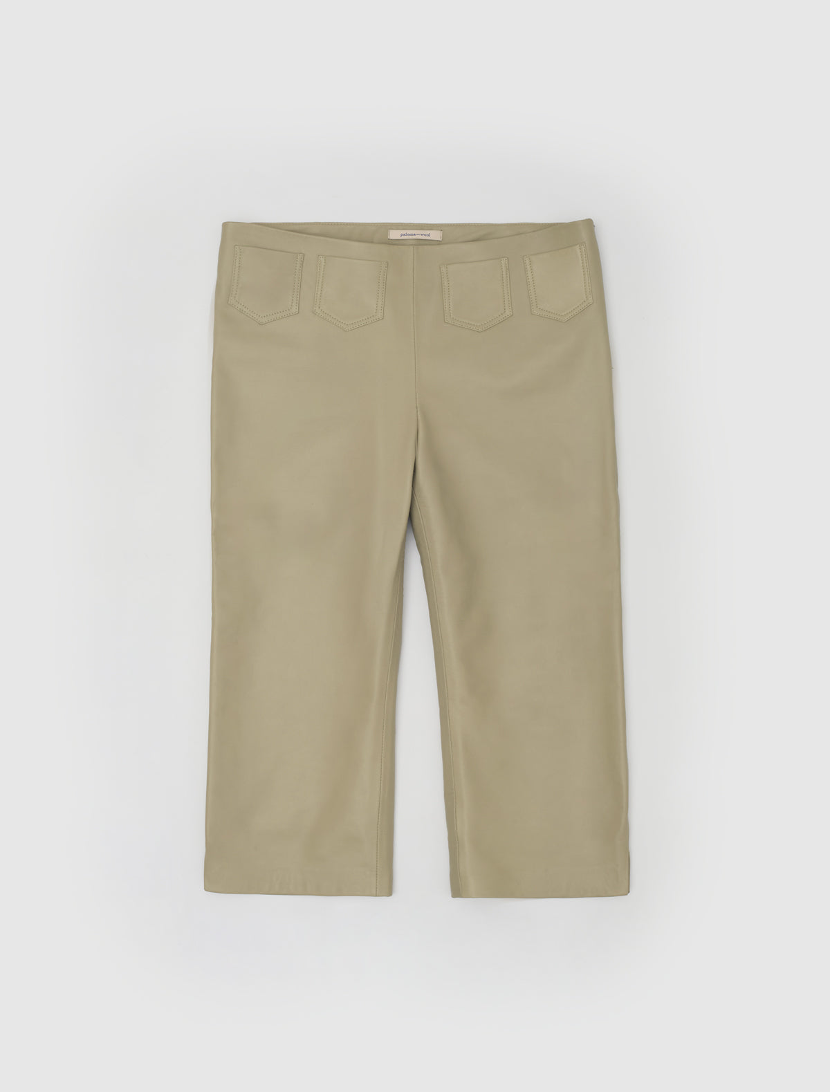Long suau capri leather pants cut out details
