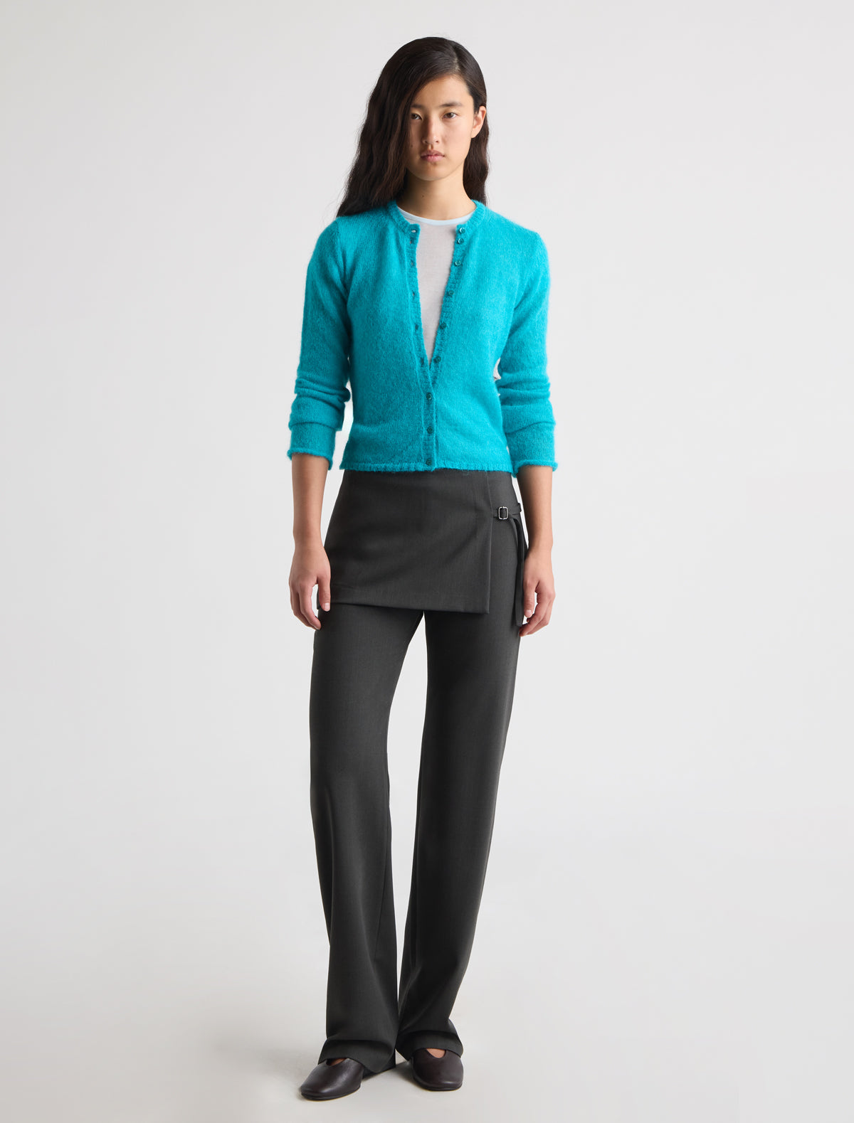 Tantal round neck cardigan blue