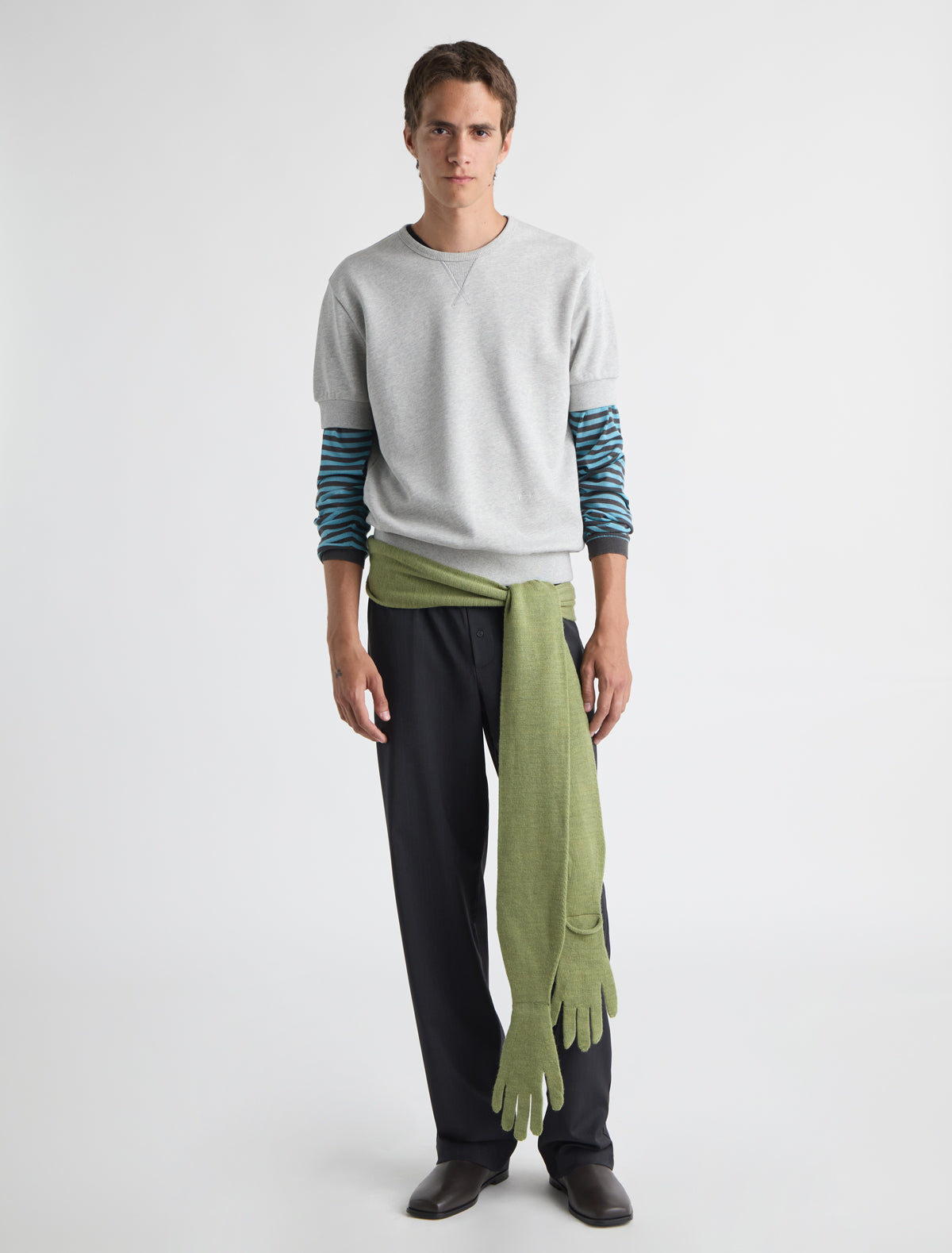 Gerani short sleeve sweatshirt ribbed cuffs hem