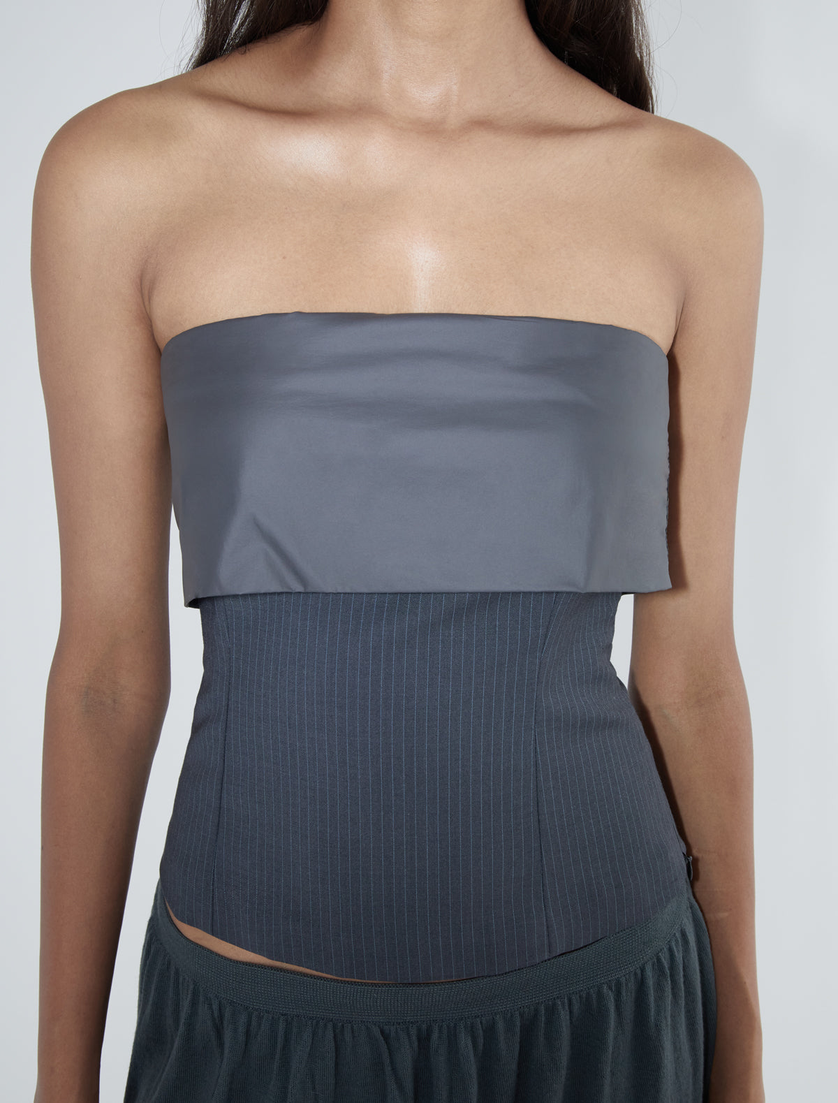 Ziti bandeau top double nylon layer chest