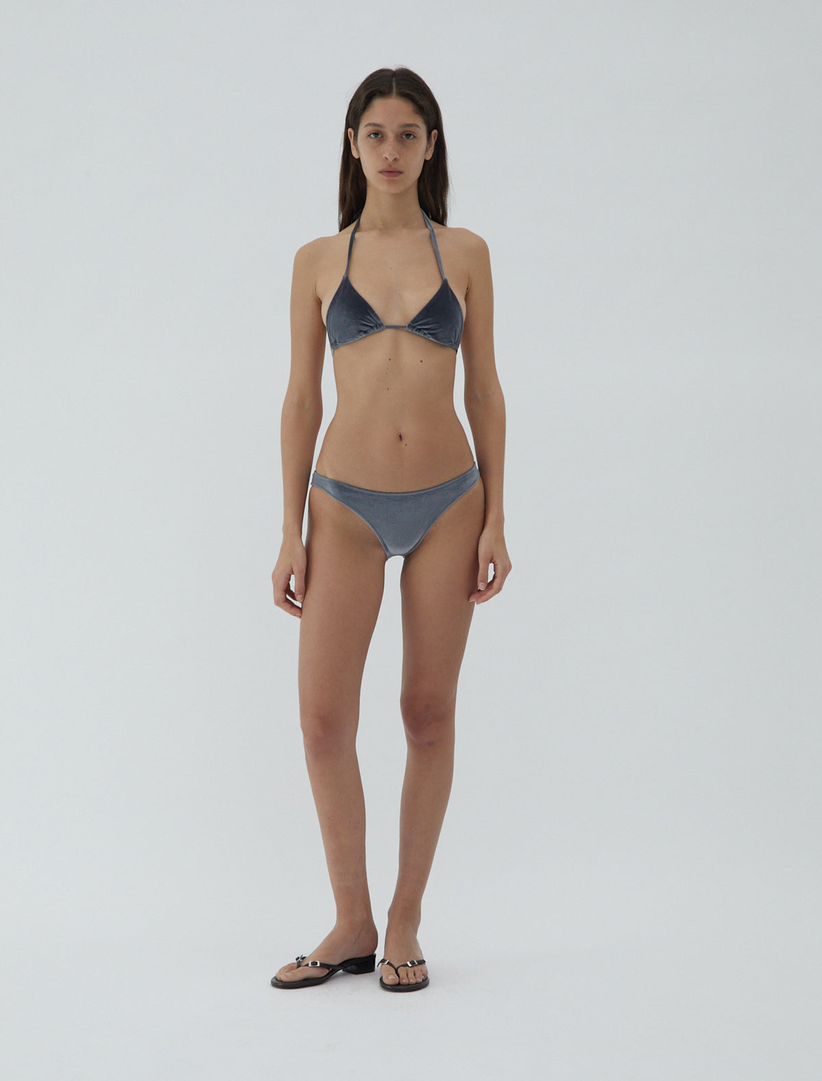 Tully sliding triangle bikini top velvet