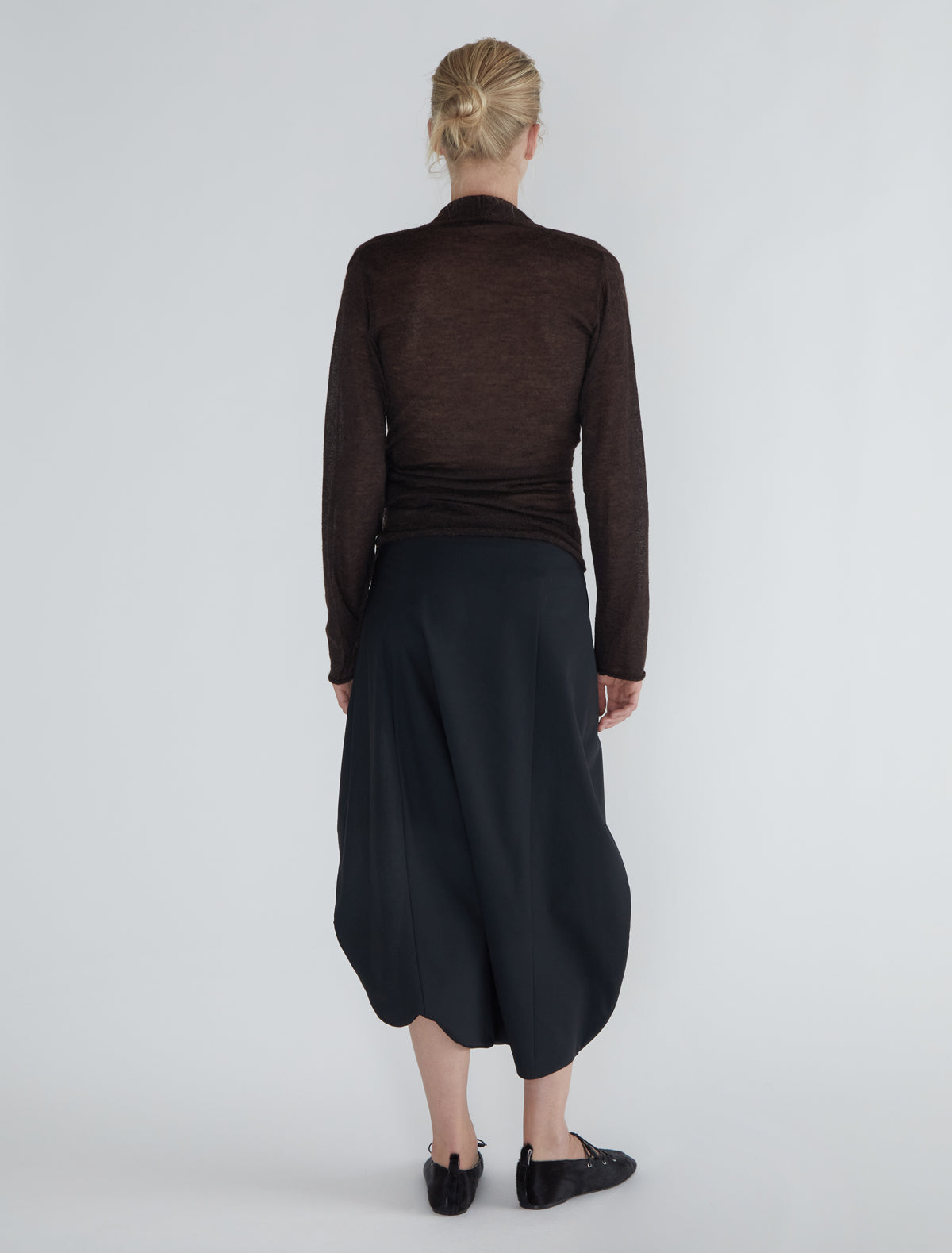 Sudi long sleeved wrap top brown