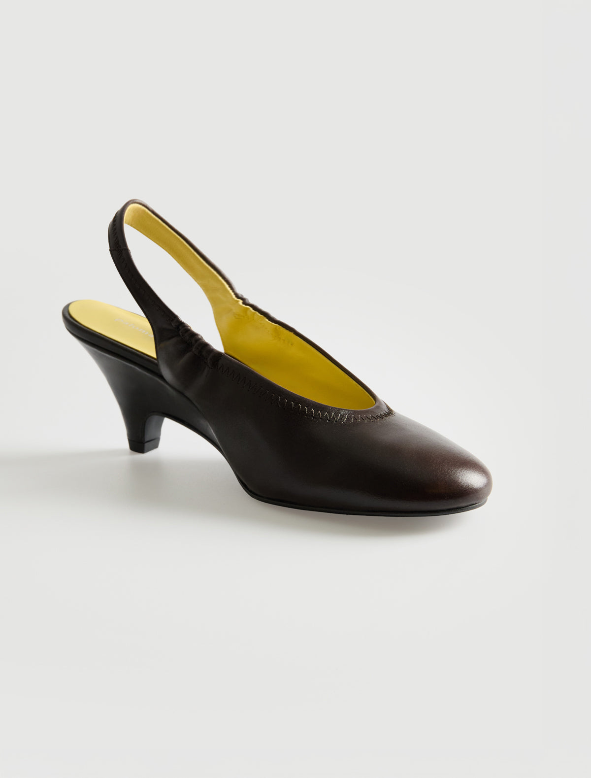 Joelia slingback shoe shaped 6 cm heel brown
