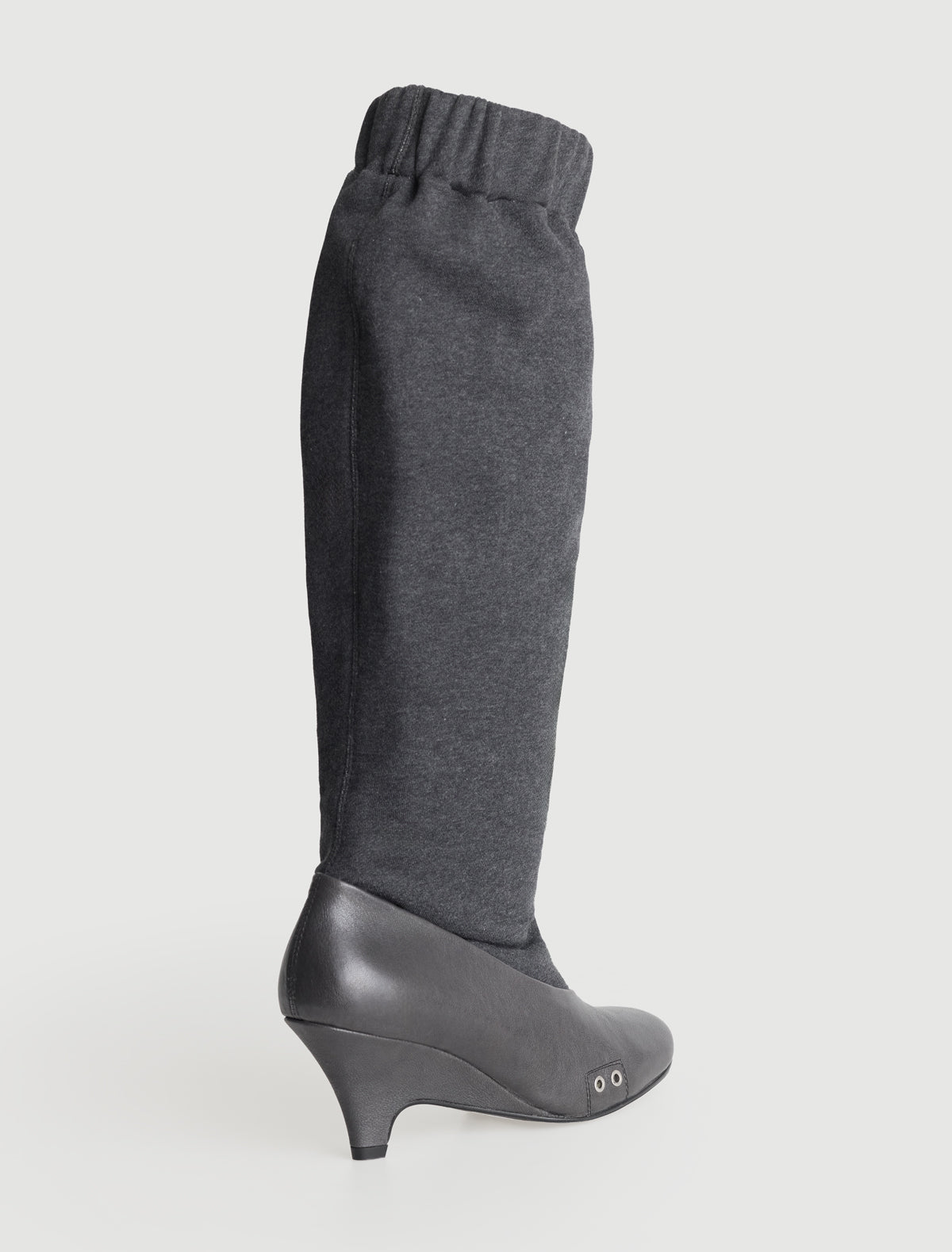 Joelia boot ii shaped wedge cotton boot metal vent loose shaft ruched effect grey