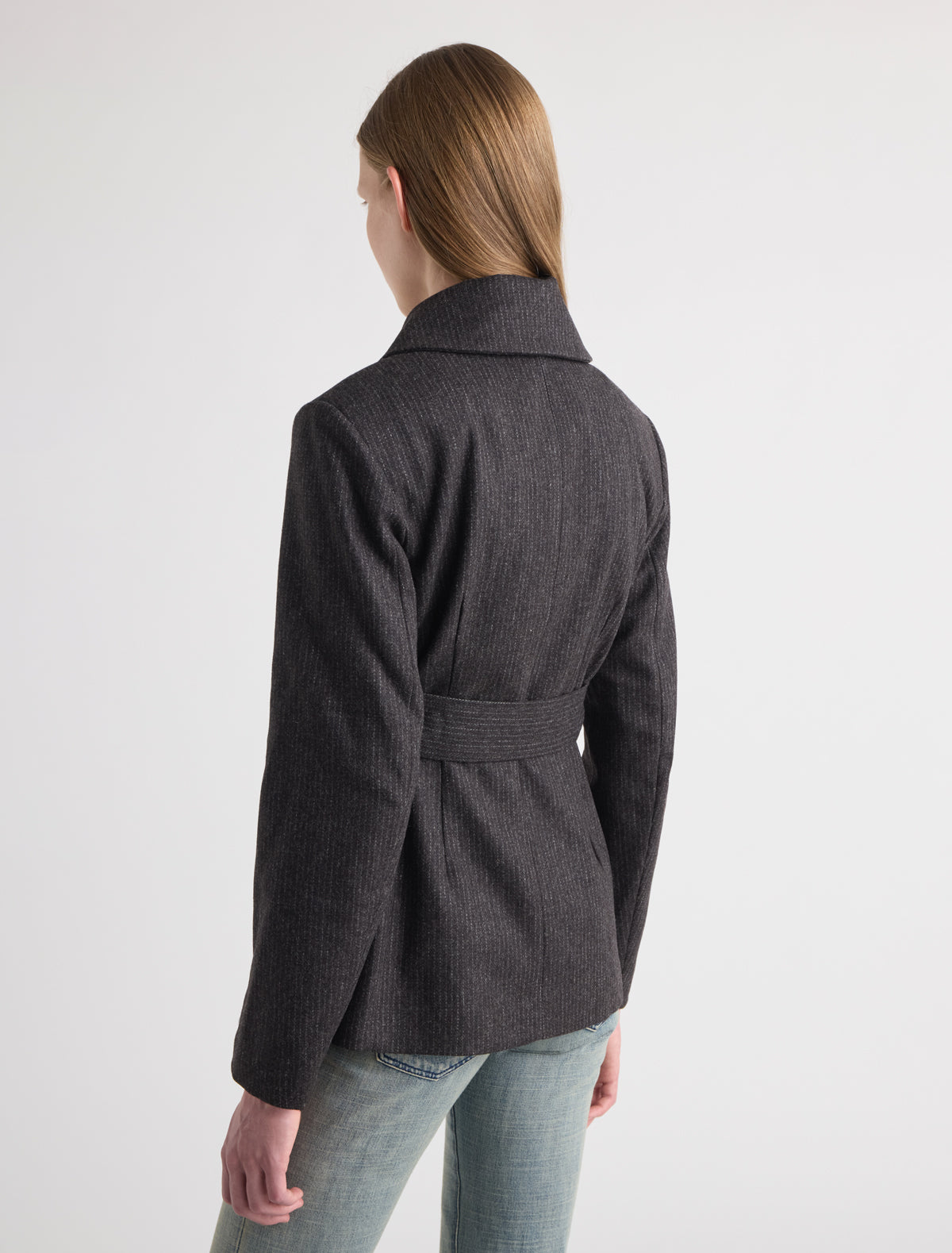 Zepel ii jacket oversized collar removable waist belt