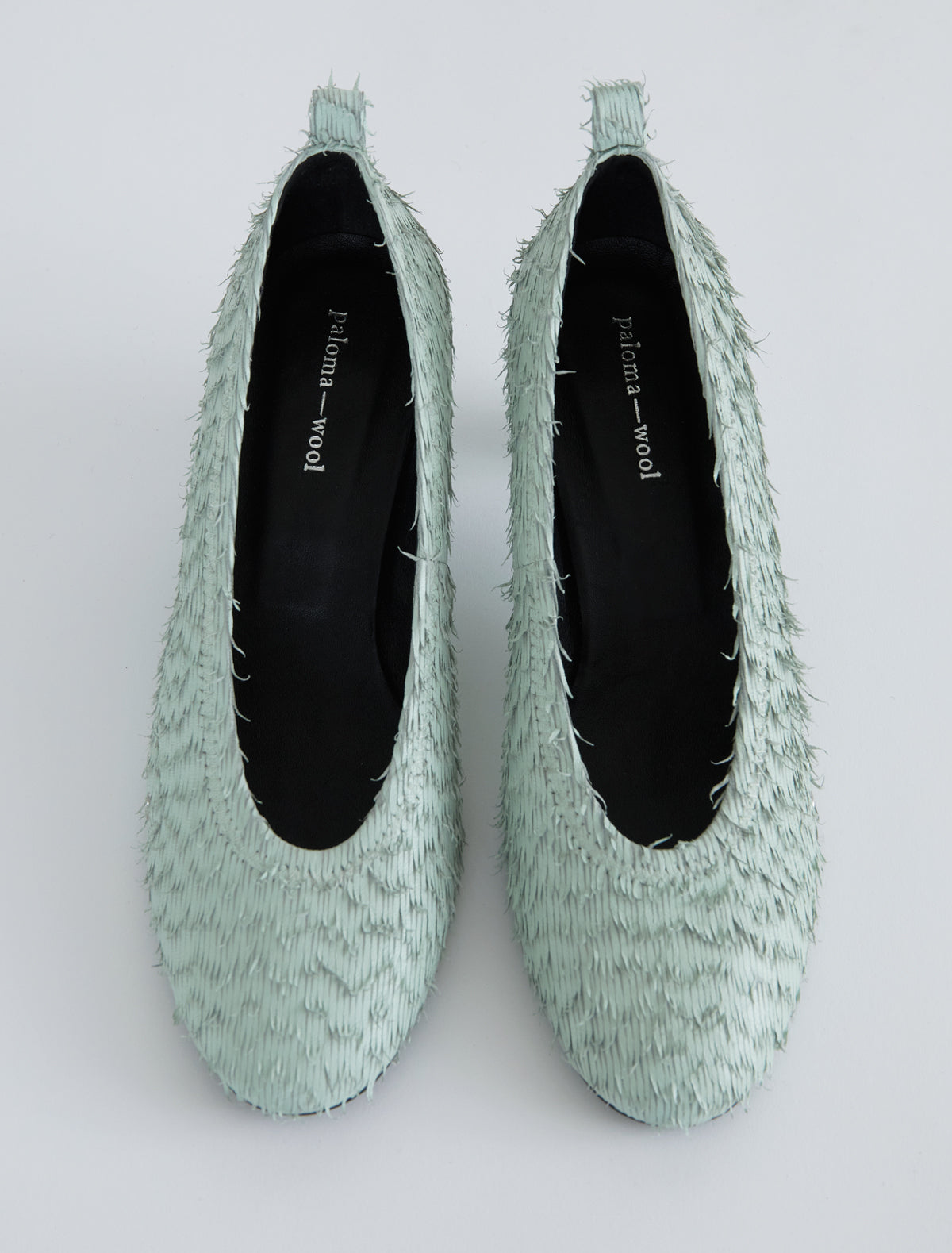 Uma ii pump metal eyelet detail fluffy texture mint