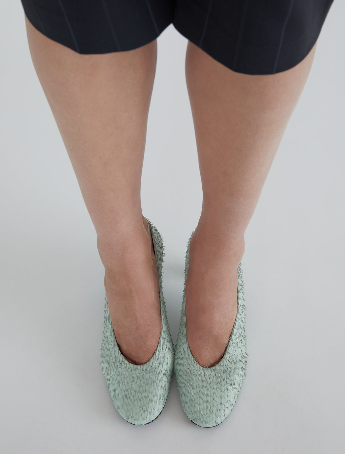 Uma ii pump metal eyelet detail fluffy texture mint
