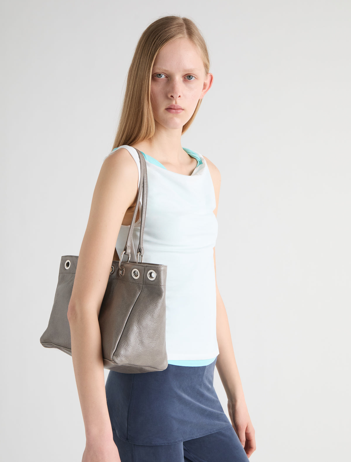 Philana shopping bag multiposition handles grey