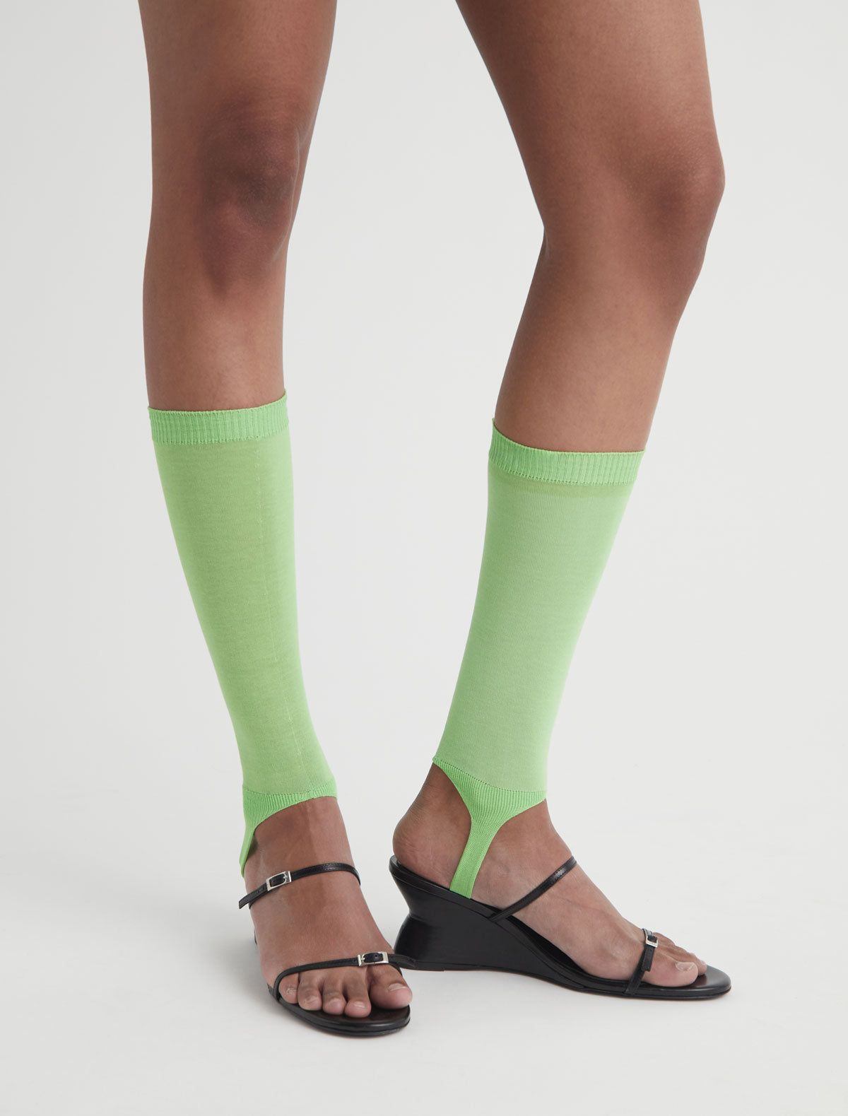 Long dina long fuseau style knitted socks green