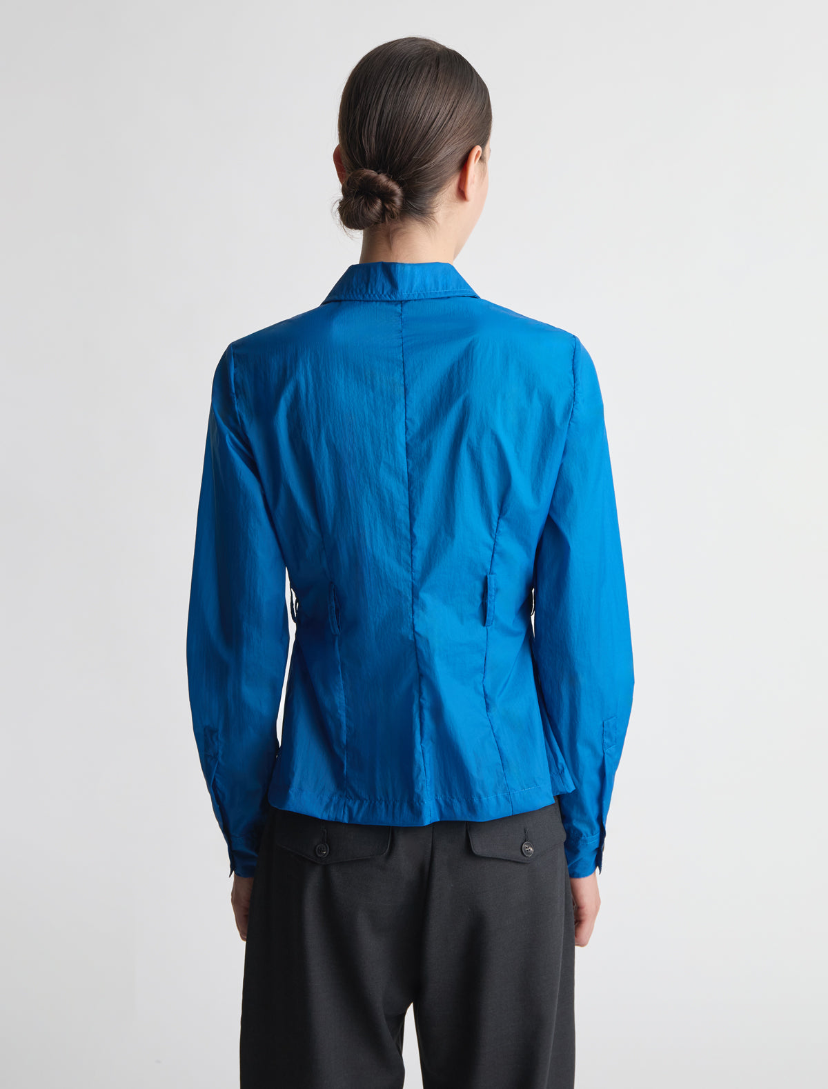 Meltuit fitted nylon shirt belt loops waist blue