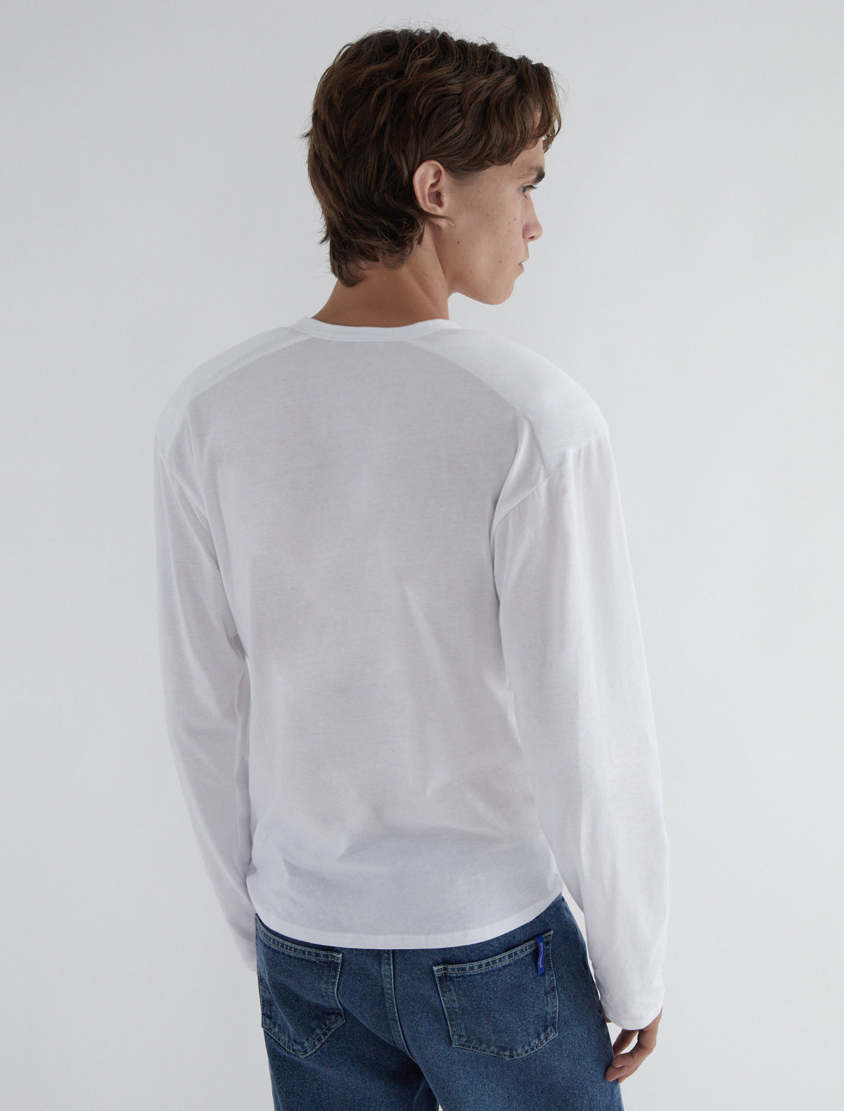 Ryno b men henley neck top cotton white