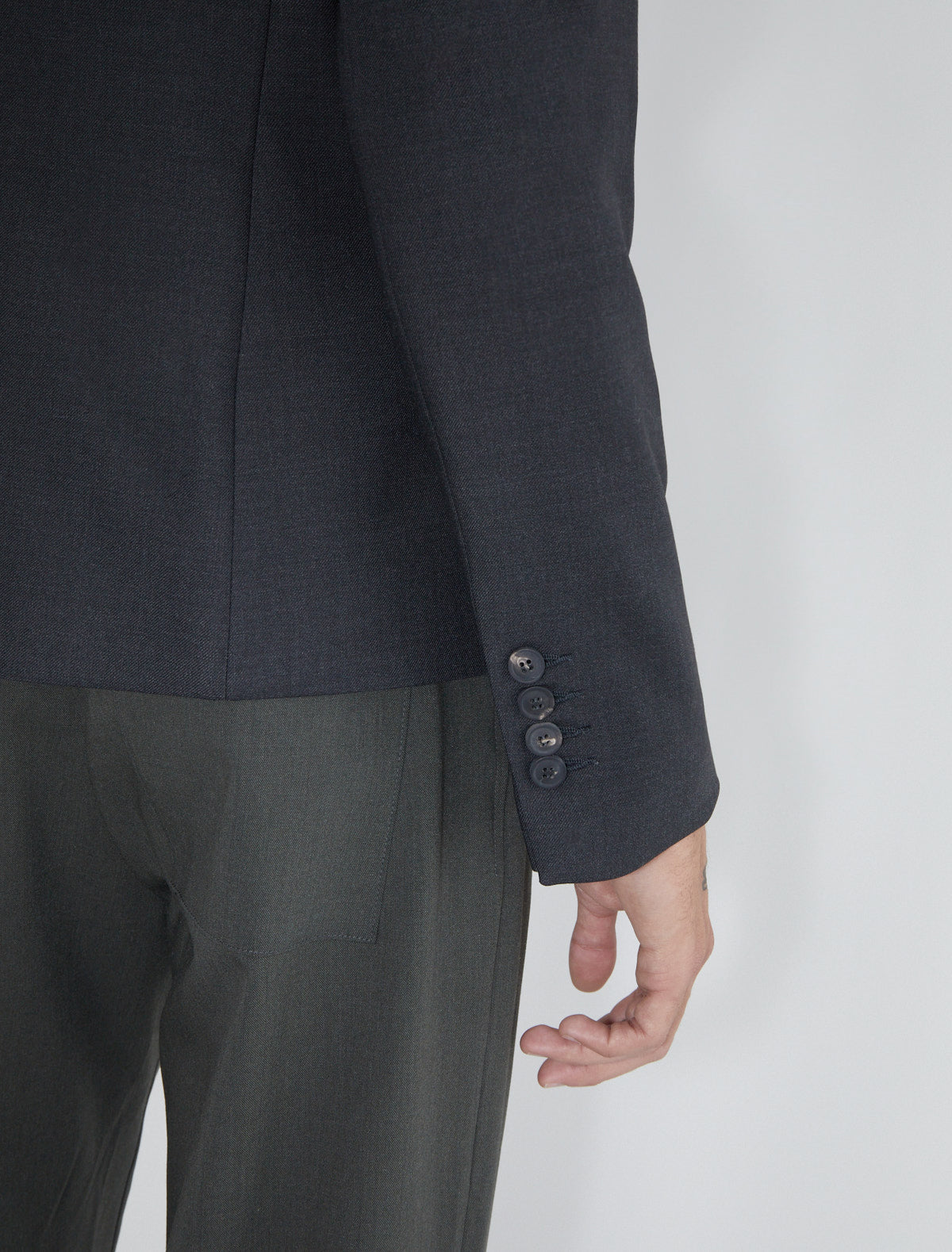 Trave men suit blazer welt pockets darkgrey