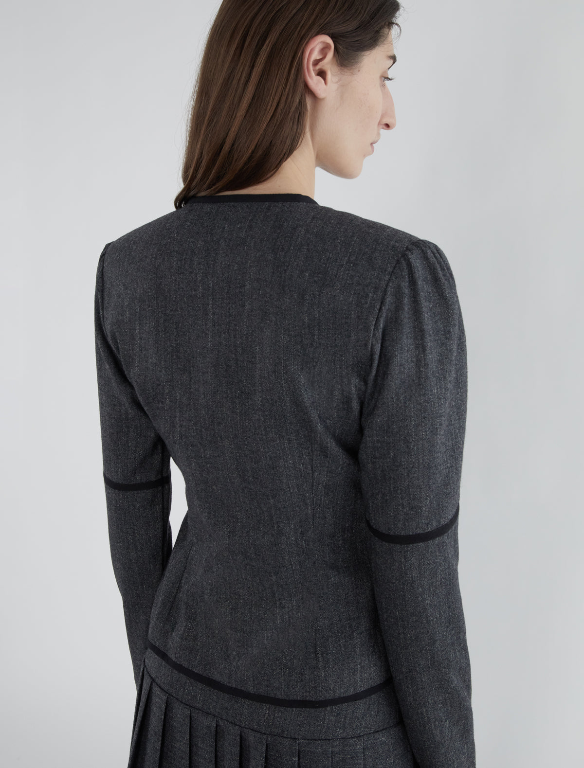 Lee fitted wool jacket crossover opening grey