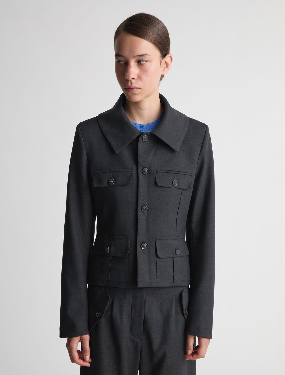Zepel blazer oversized collar four front pockets
