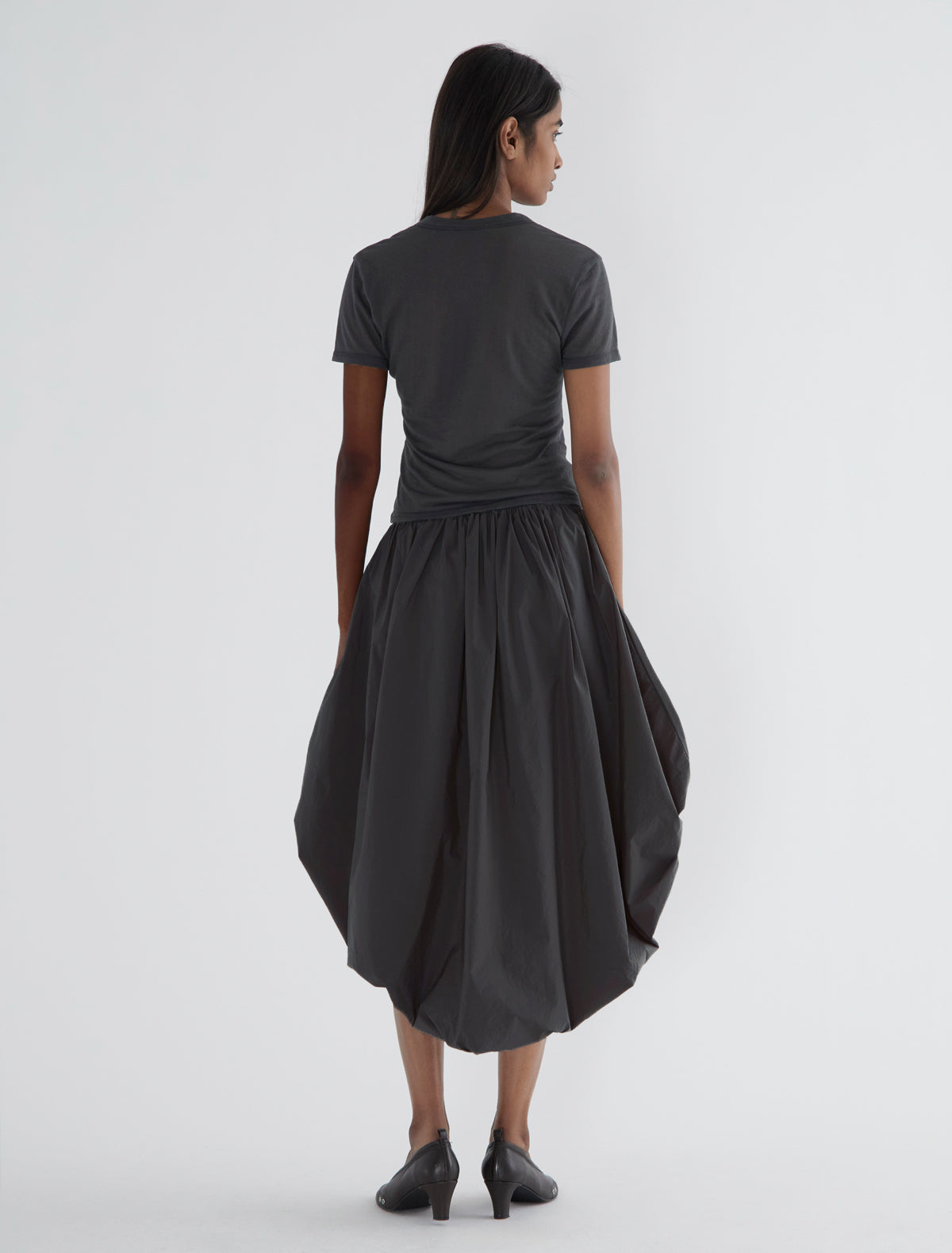 Fanquir puffed nylon skirt
