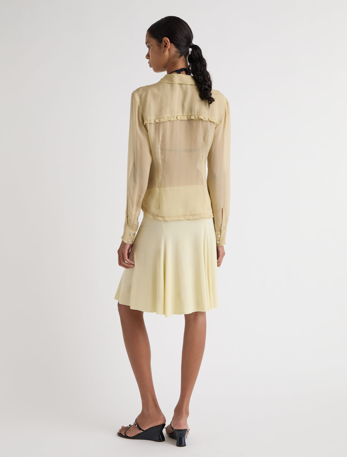 Mini vicky mini skirt cupro softyellow