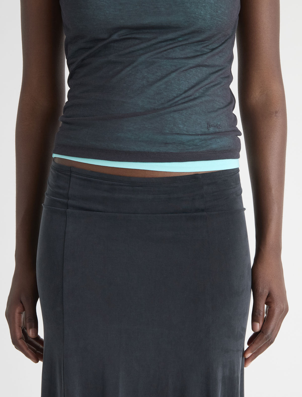 Vicky flared cupro skirt black