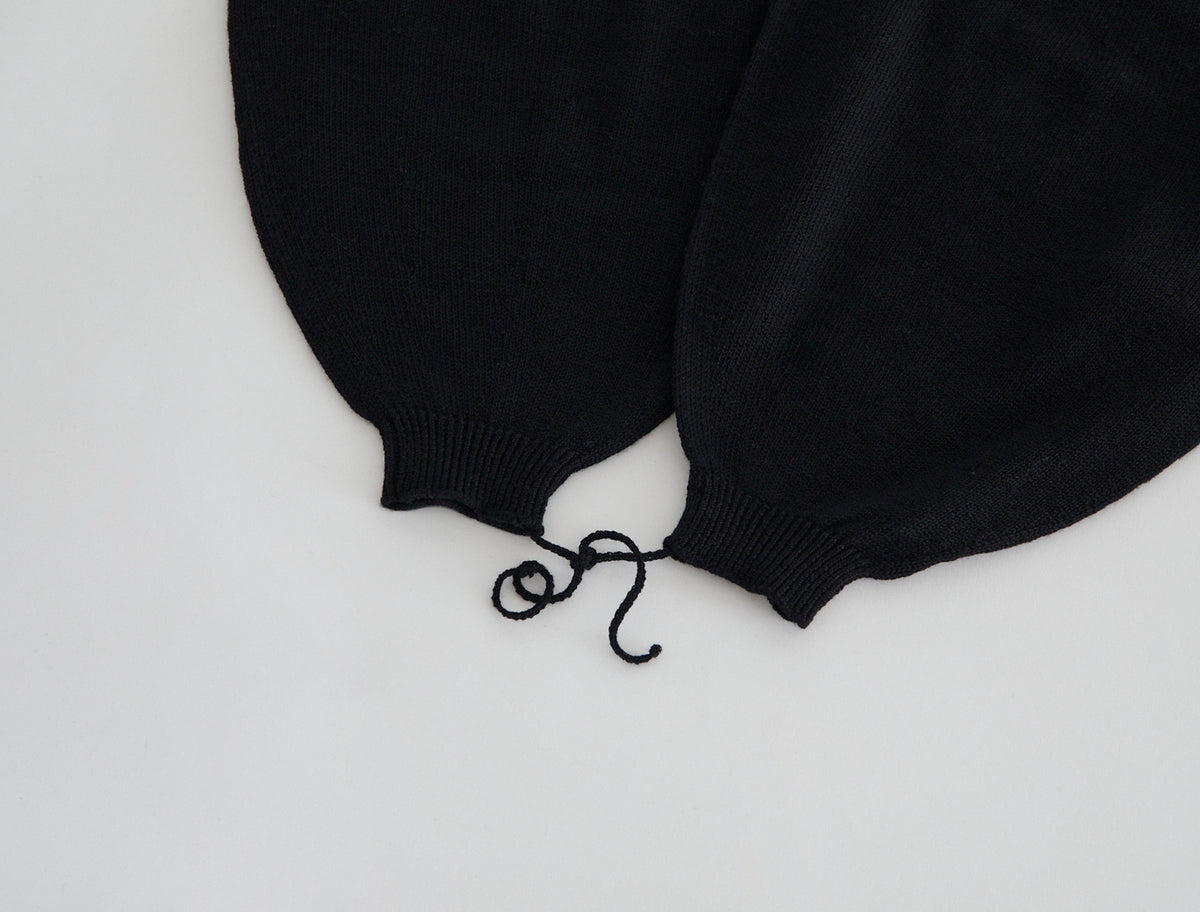 Flake puff style gloves wool black