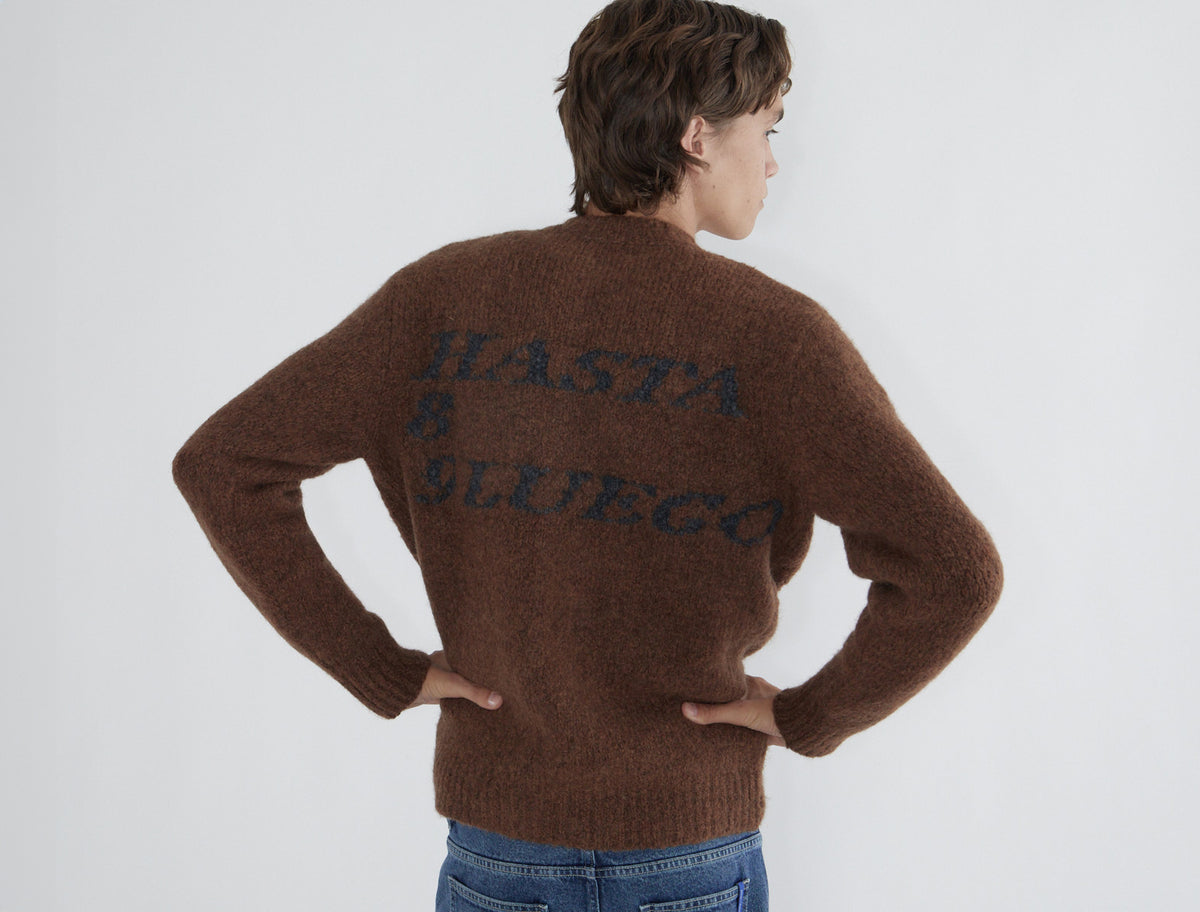 Hasta luego zip b men cardigan intarsia back