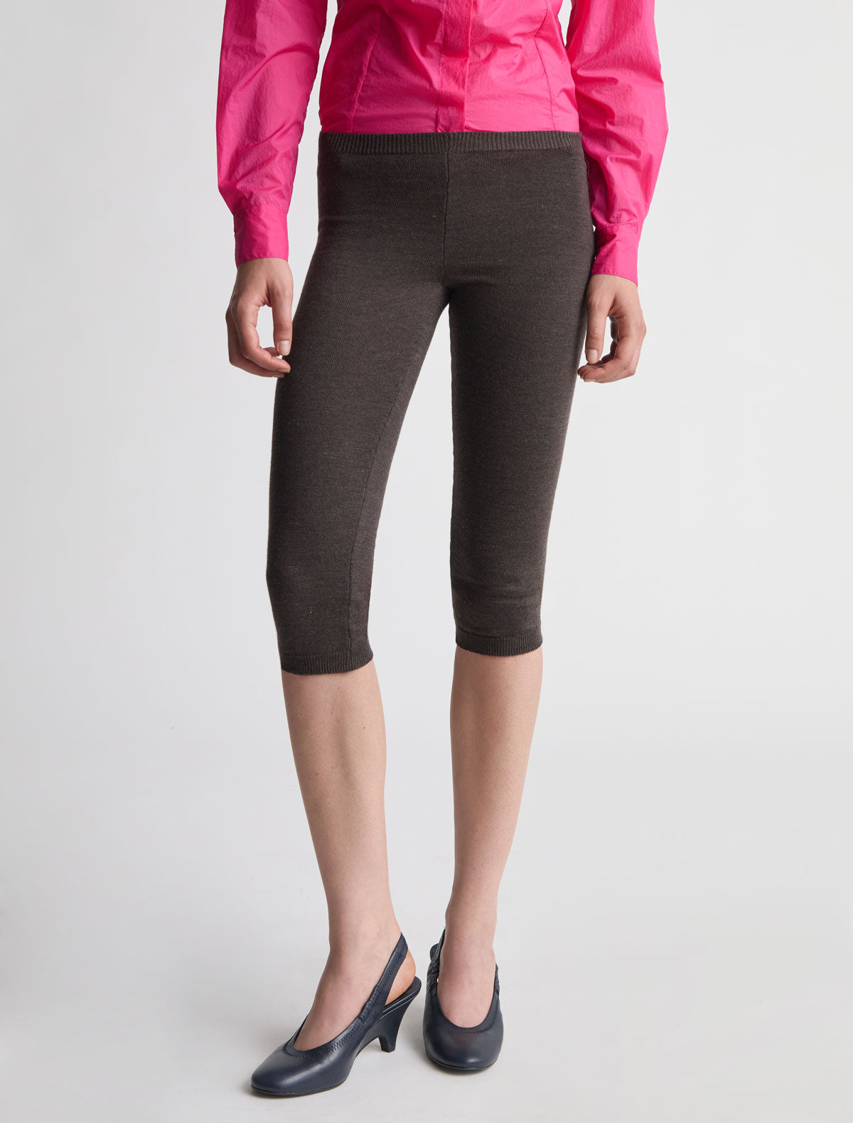 Saloma below the knee knitted leggings brown
