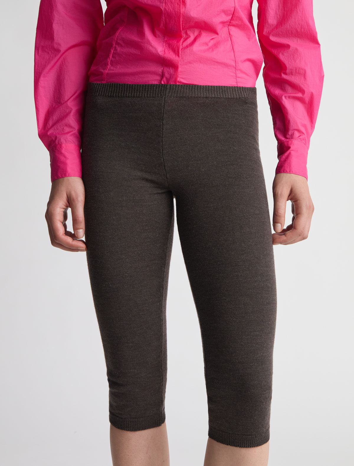 Saloma below the knee knitted leggings brown