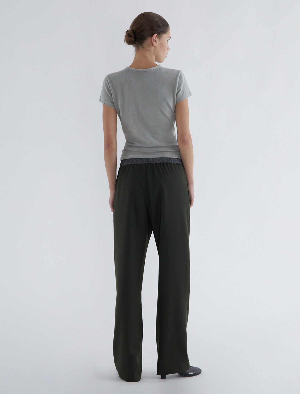Graham short sleeve v neck top brand embroidery
