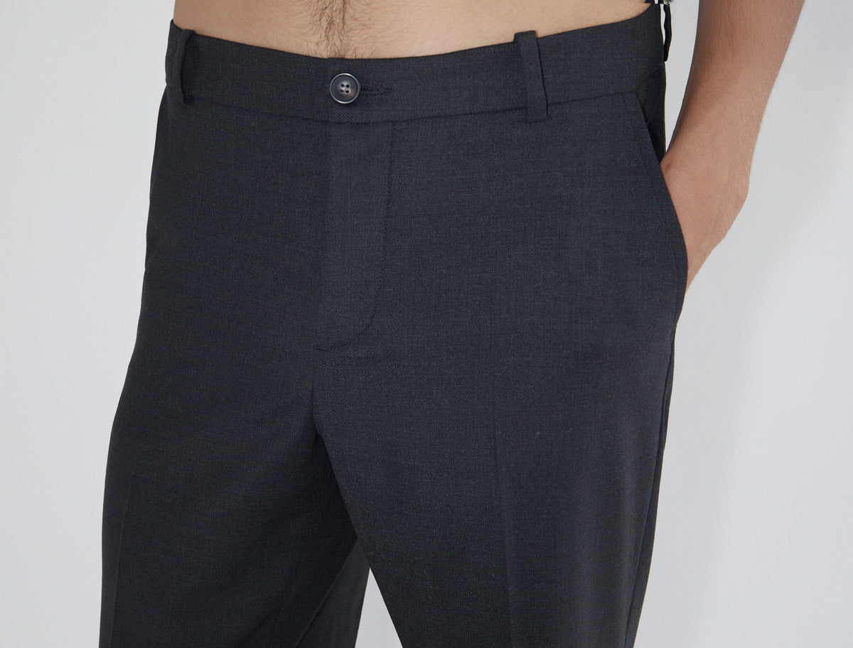 Lane straight men suit pants slightly wide fit darkgrey