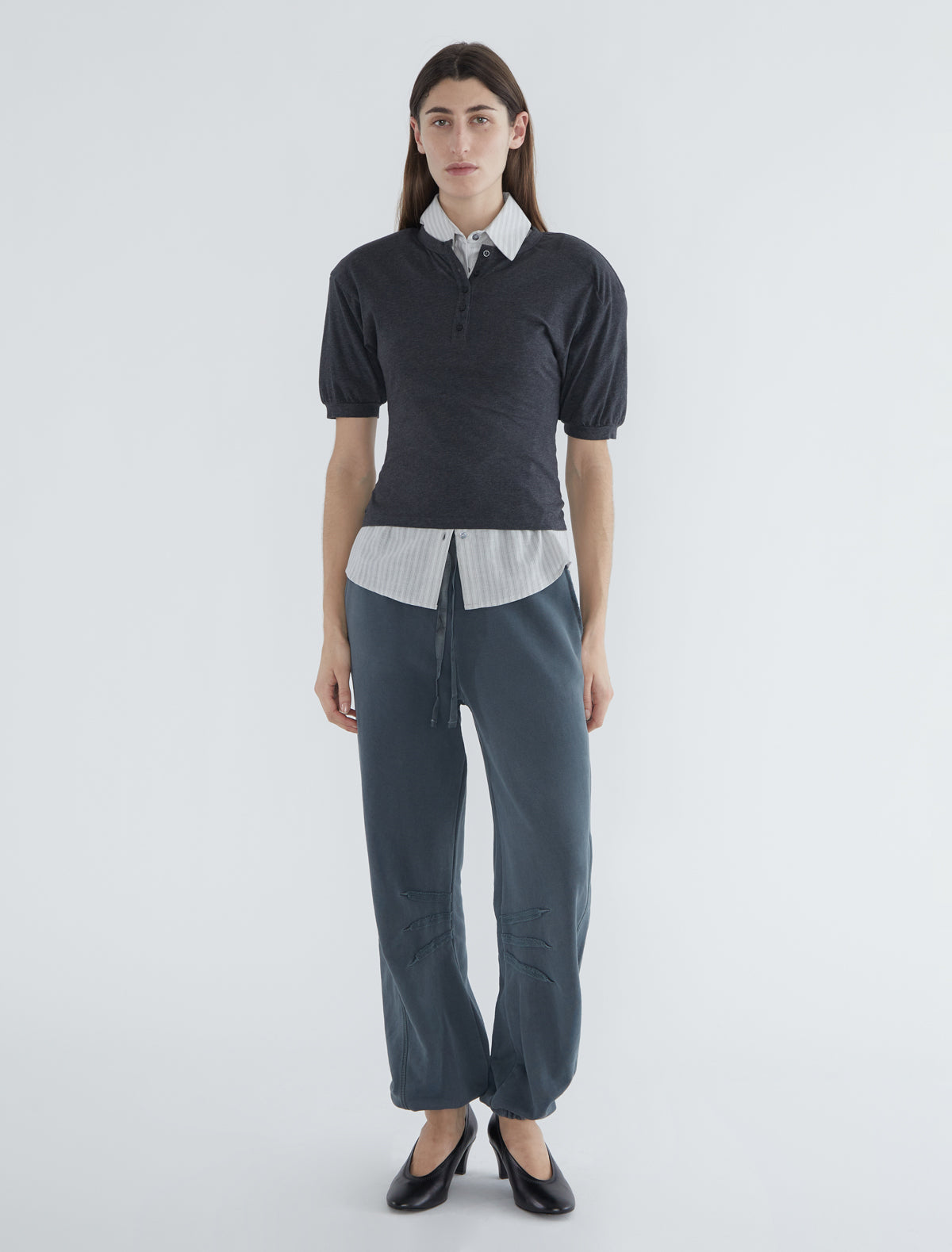 Cooper long sweatpants cuffs hem blue