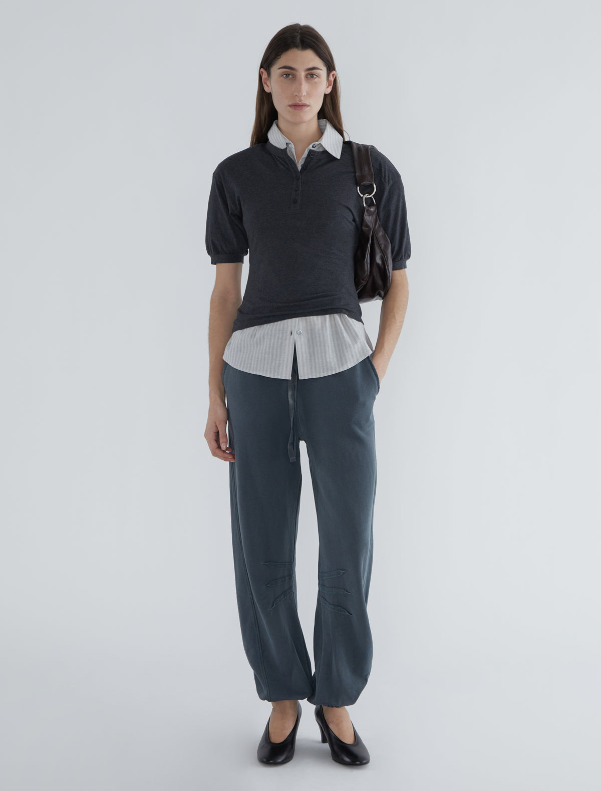 Cooper long sweatpants cuffs hem blue