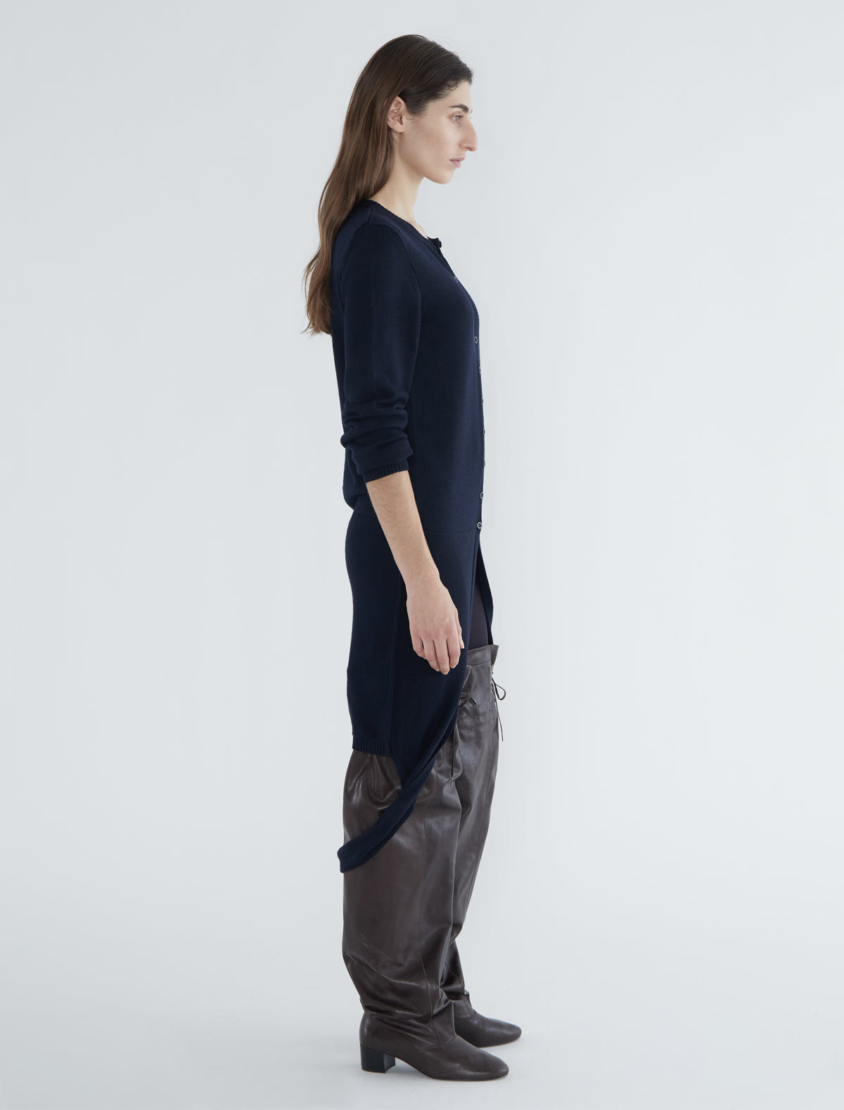 Favi multiposition wool cardigan navy