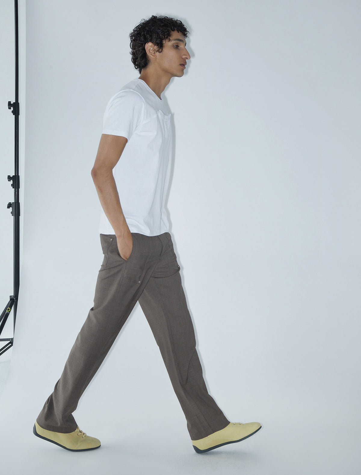 Orlando suit trousers side patch pockets rivet details brown