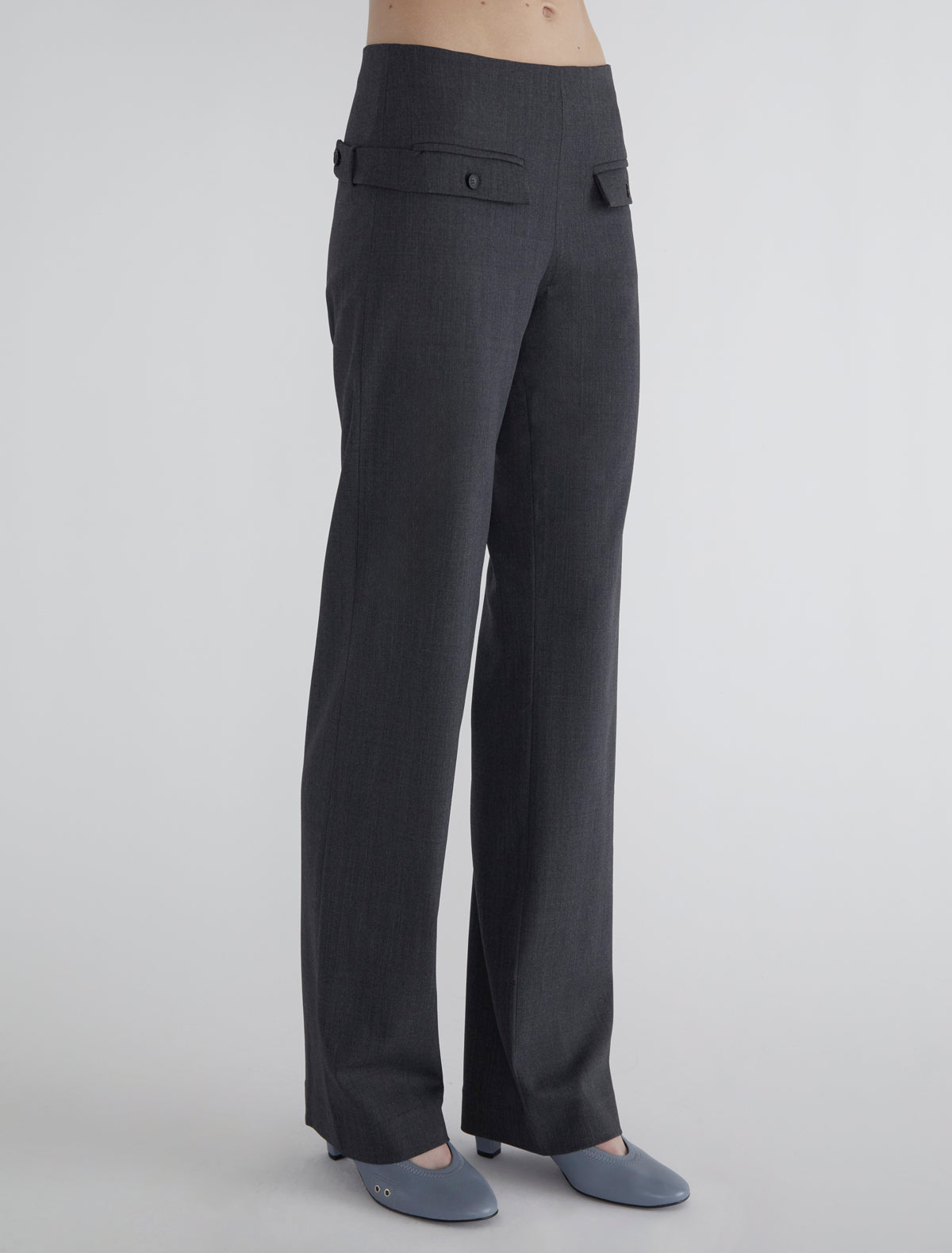Belts tailored trousers front flap pockets