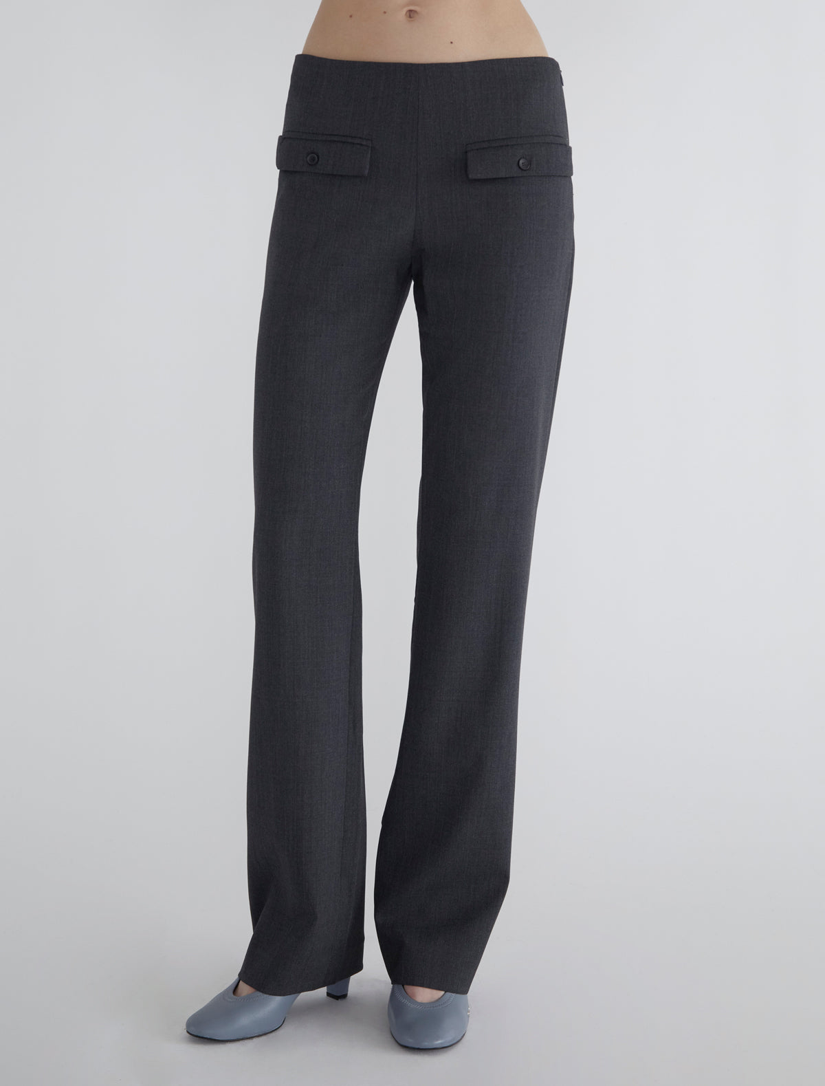 Belts tailored trousers front flap pockets