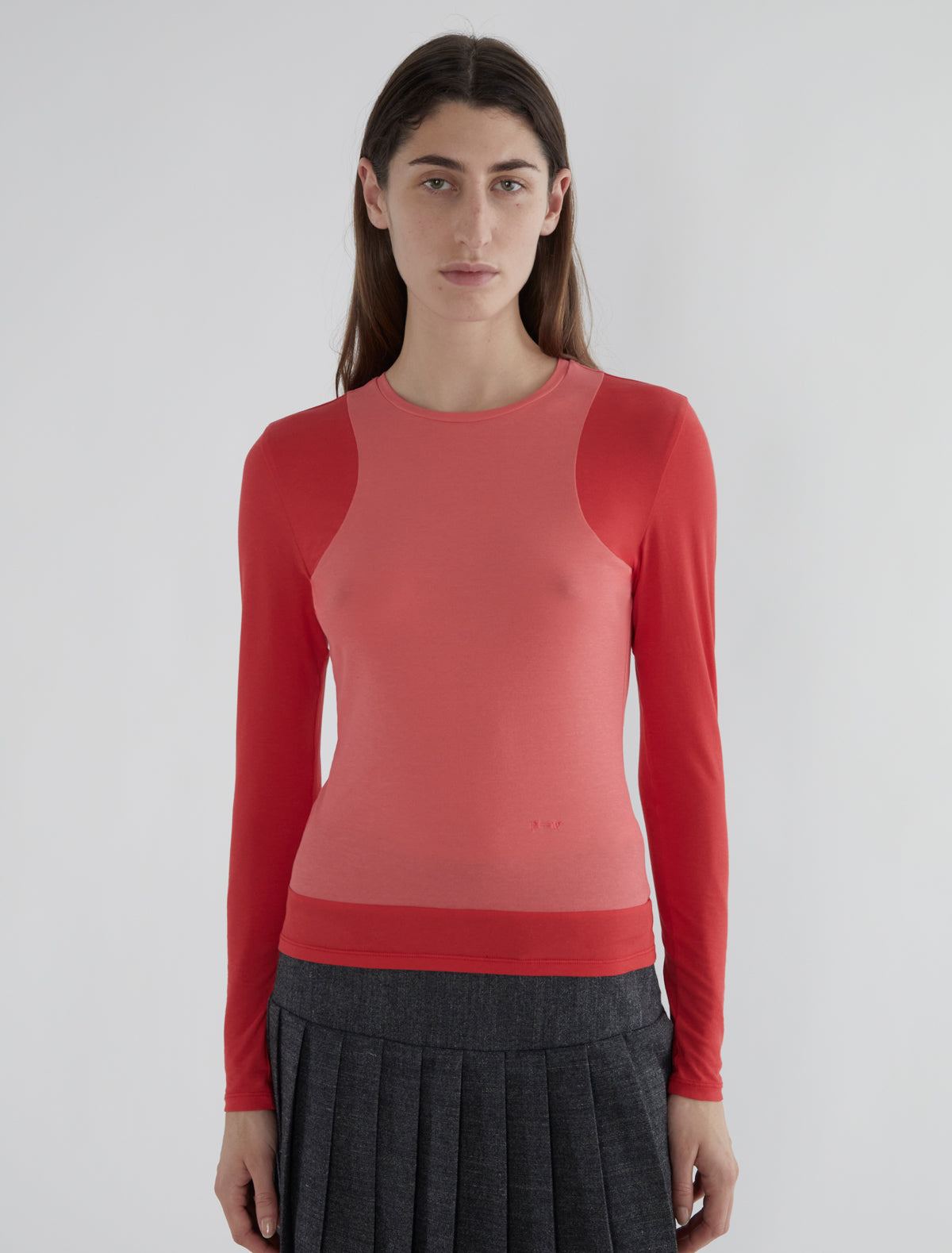 Sombrita double layer effect tshirt embroidery pink