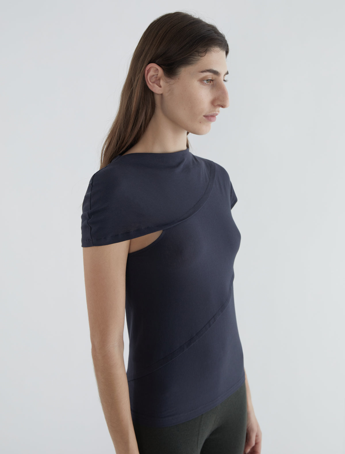 Aruba organic cotton top wrap style navy