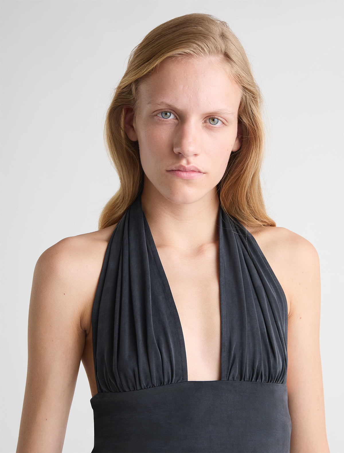 Mopit halter cupro top black