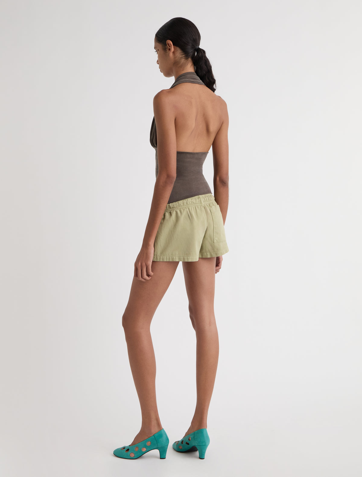 Mopit halter cupro top brown
