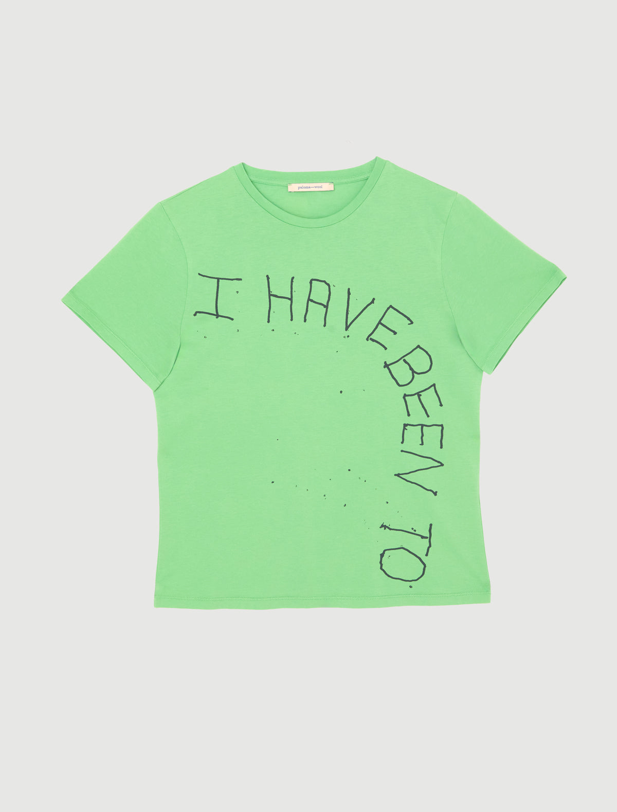 Visita ii short sleeved t shirt round neckline prints front back green
