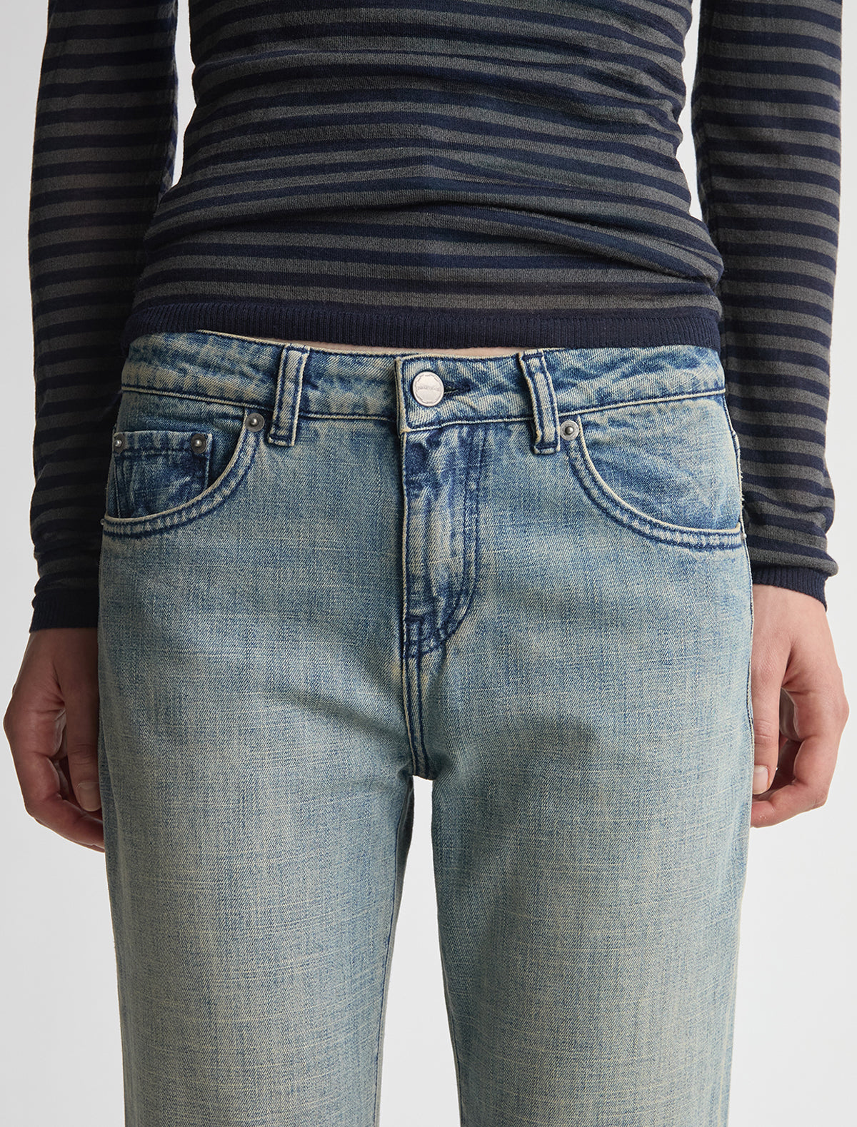Meli straight denim trousers low waist