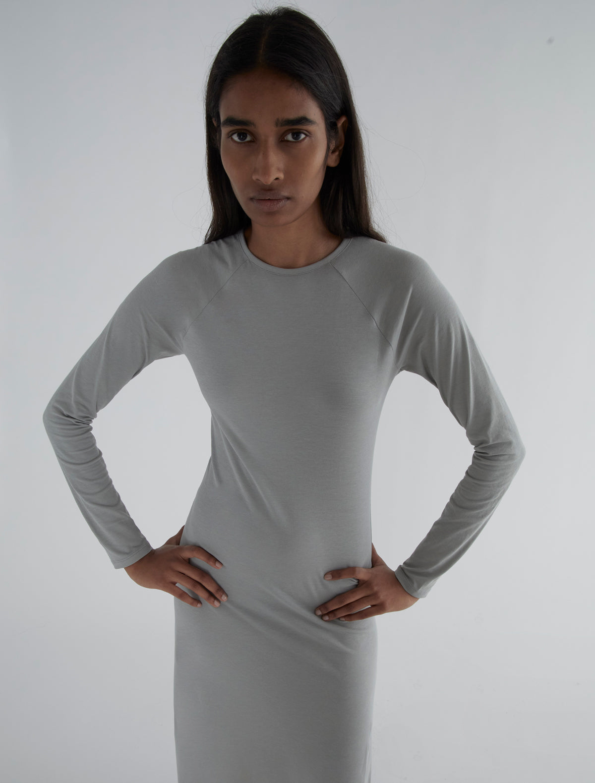 Quina dress long ranglan sleeves lightweight cotton