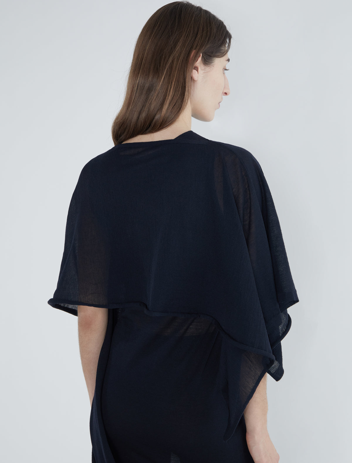 Willy multiposition sleeveless wool dress black